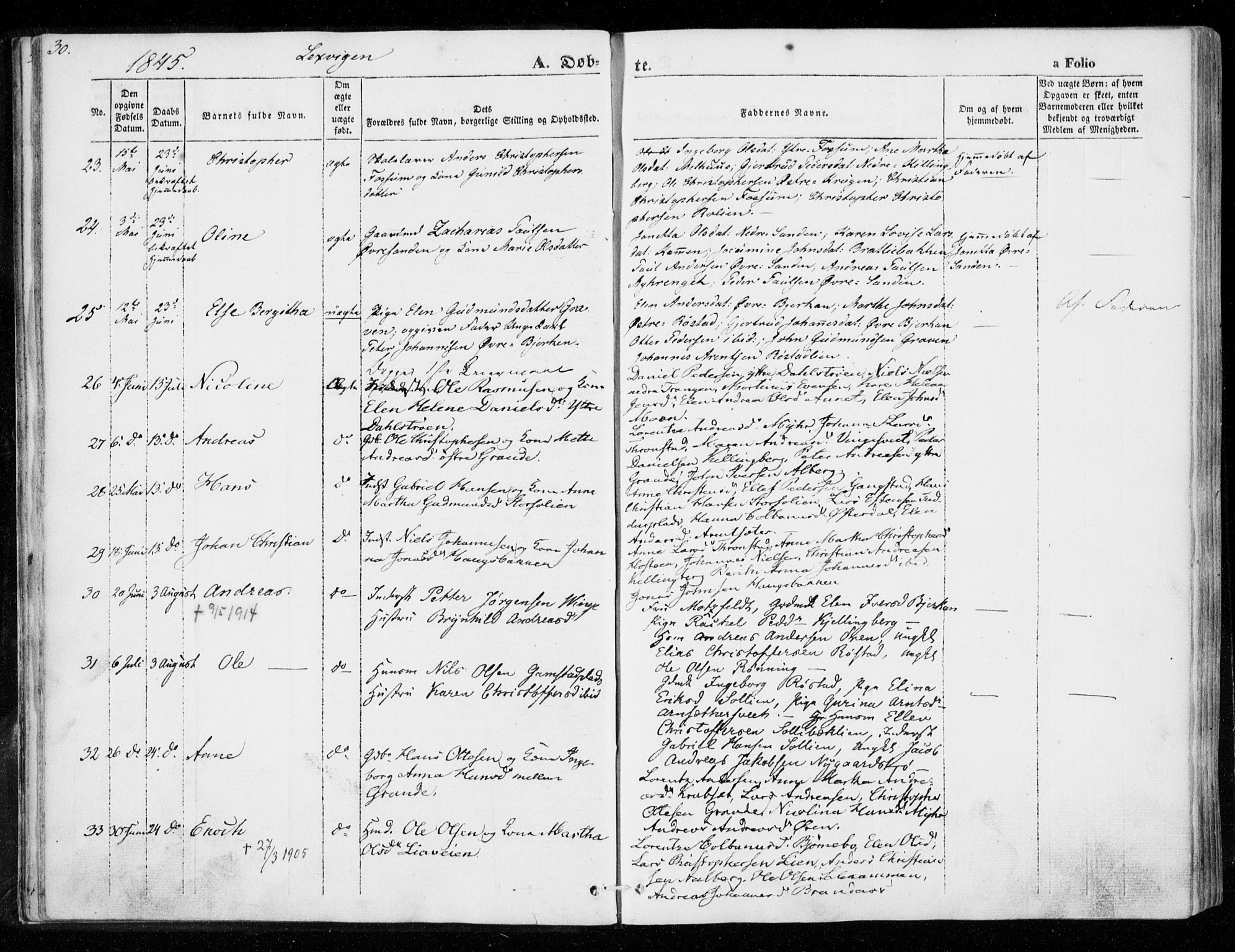 Ministerialprotokoller, klokkerbøker og fødselsregistre - Nord-Trøndelag, SAT/A-1458/701/L0007: Parish register (official) no. 701A07 /1, 1842-1854, p. 30