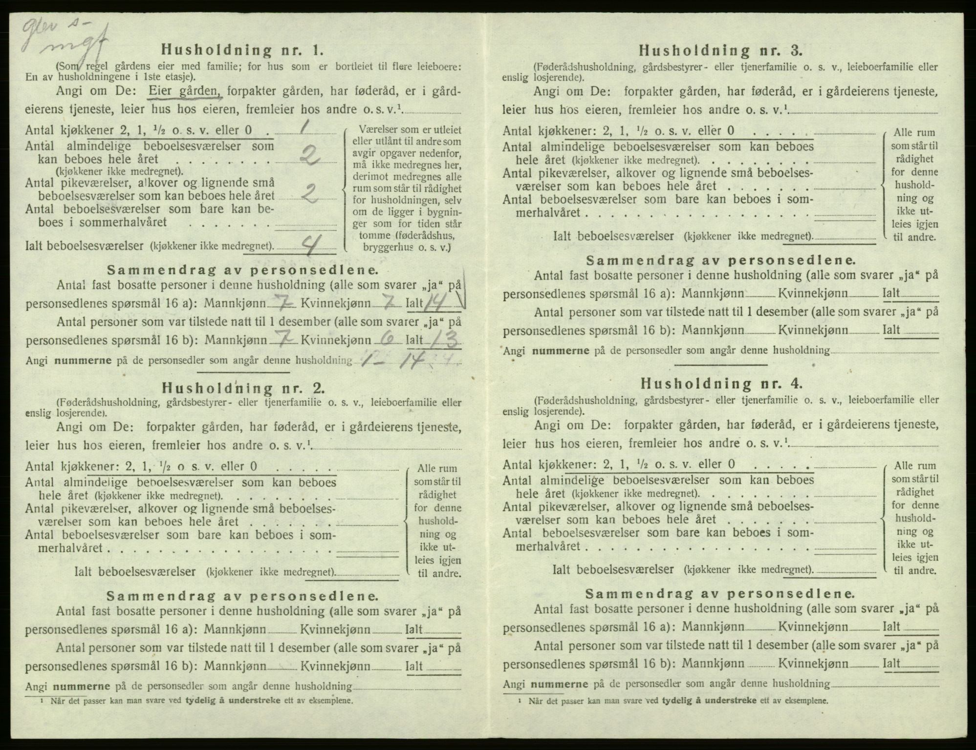 SAB, 1920 census for Hålandsdal, 1920, p. 233