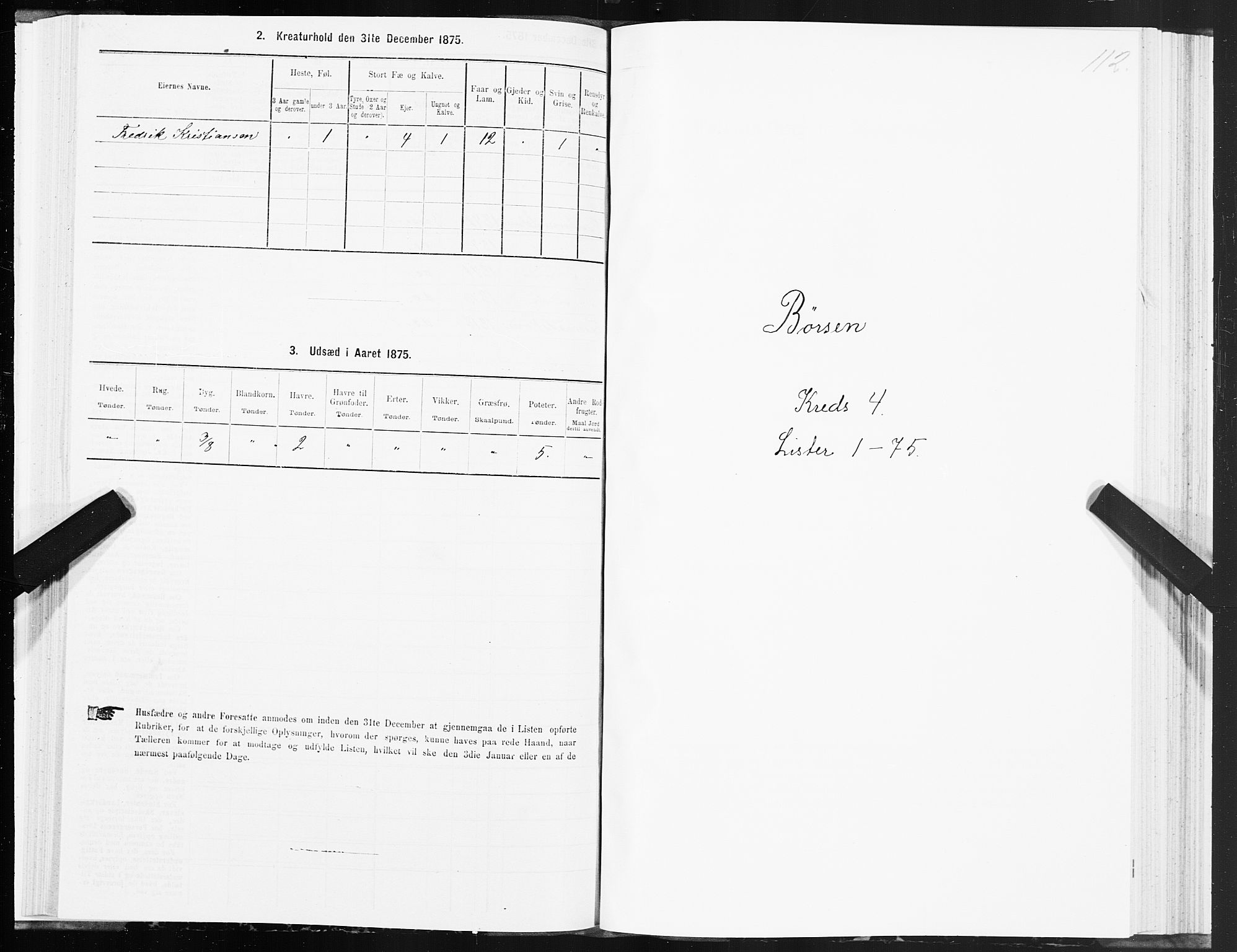 SAT, 1875 census for 1658P Børsa, 1875, p. 3112