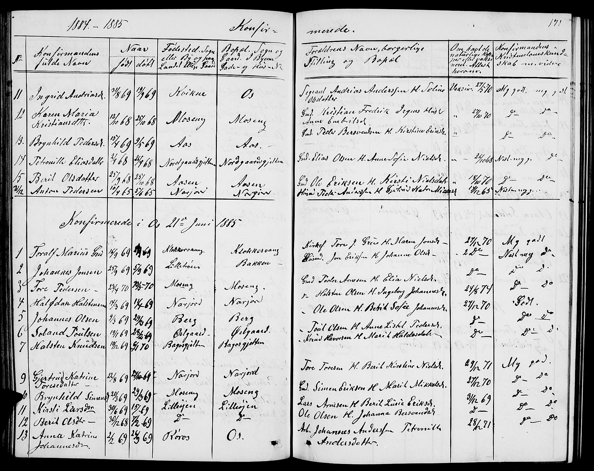 Tolga prestekontor, AV/SAH-PREST-062/L/L0004: Parish register (copy) no. 4, 1845-1887, p. 171