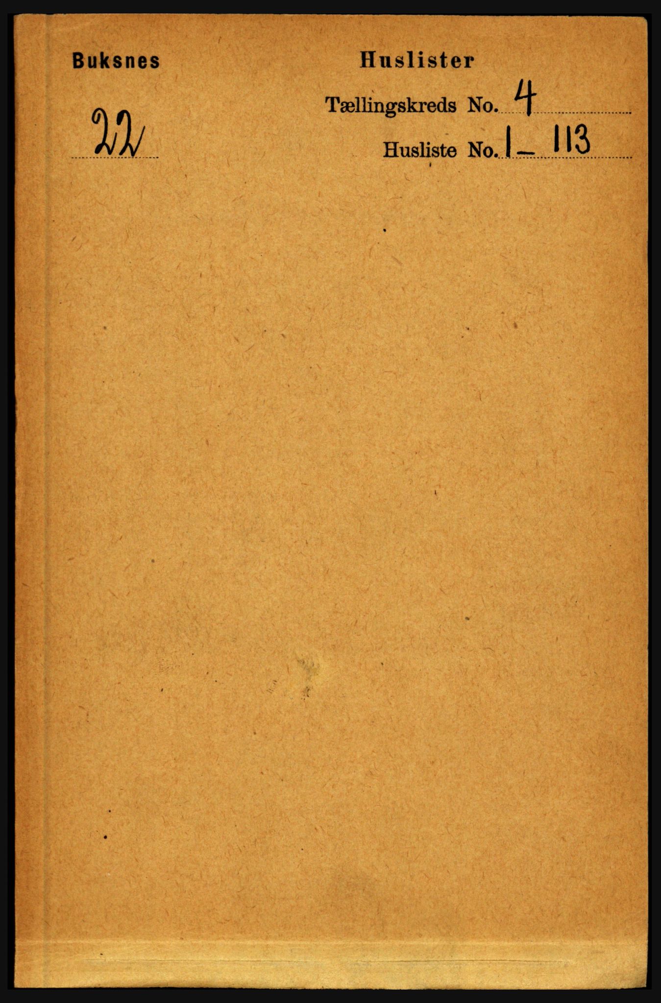 RA, 1891 census for 1860 Buksnes, 1891, p. 2900