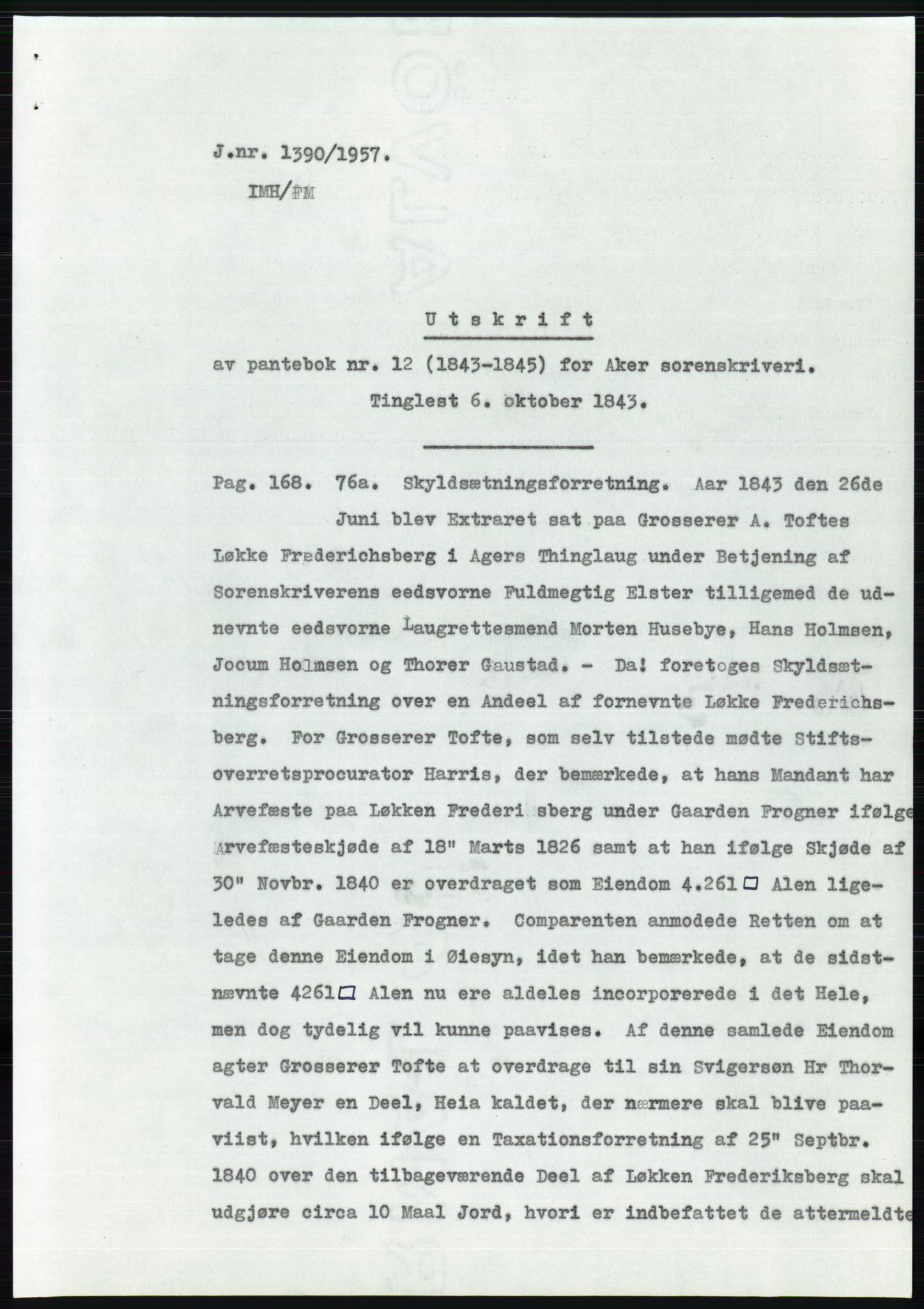 Statsarkivet i Oslo, SAO/A-10621/Z/Zd/L0007: Avskrifter, j.nr 804-1436/1957, 1957, p. 439