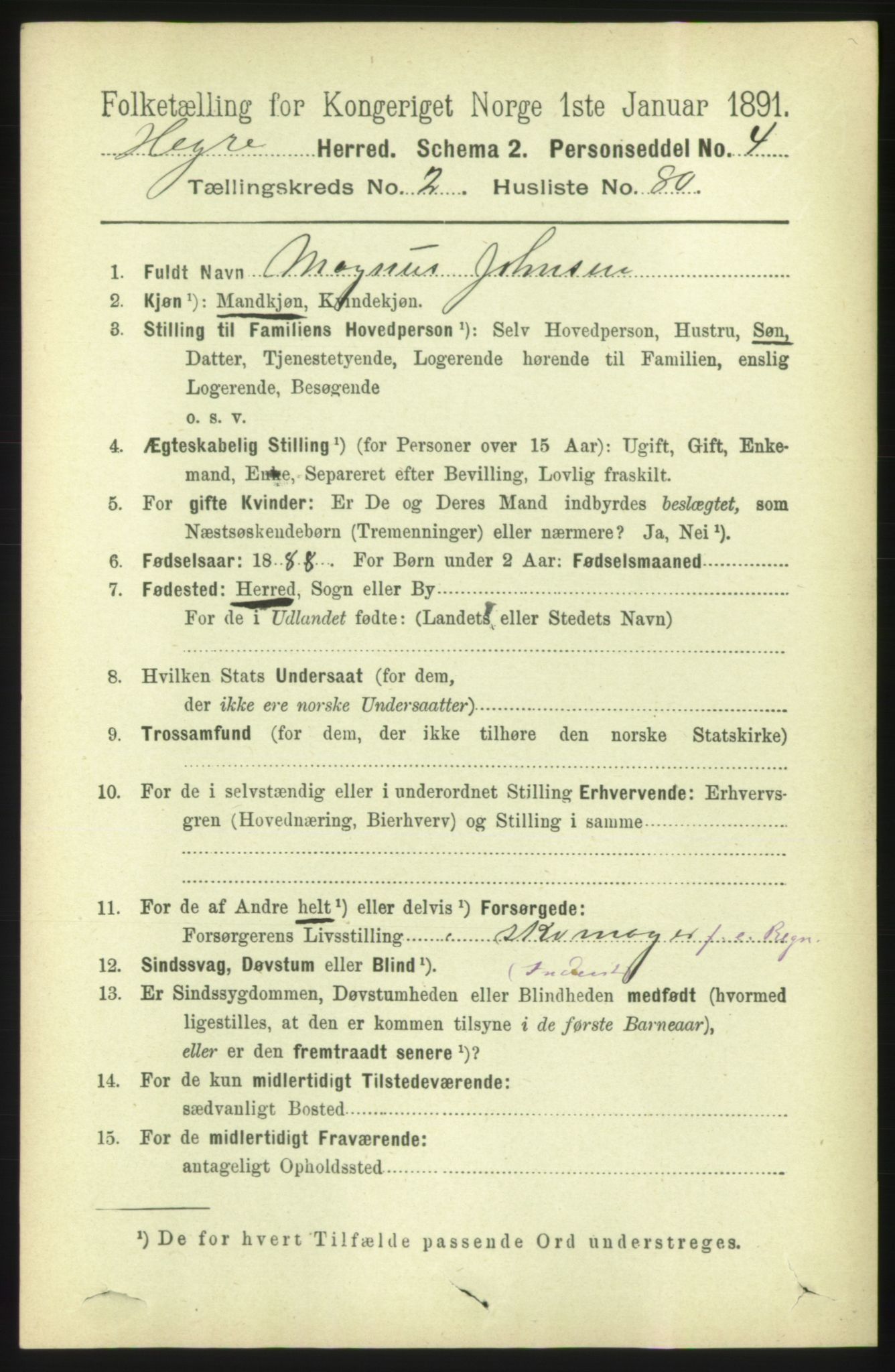 RA, 1891 census for 1712 Hegra, 1891, p. 965