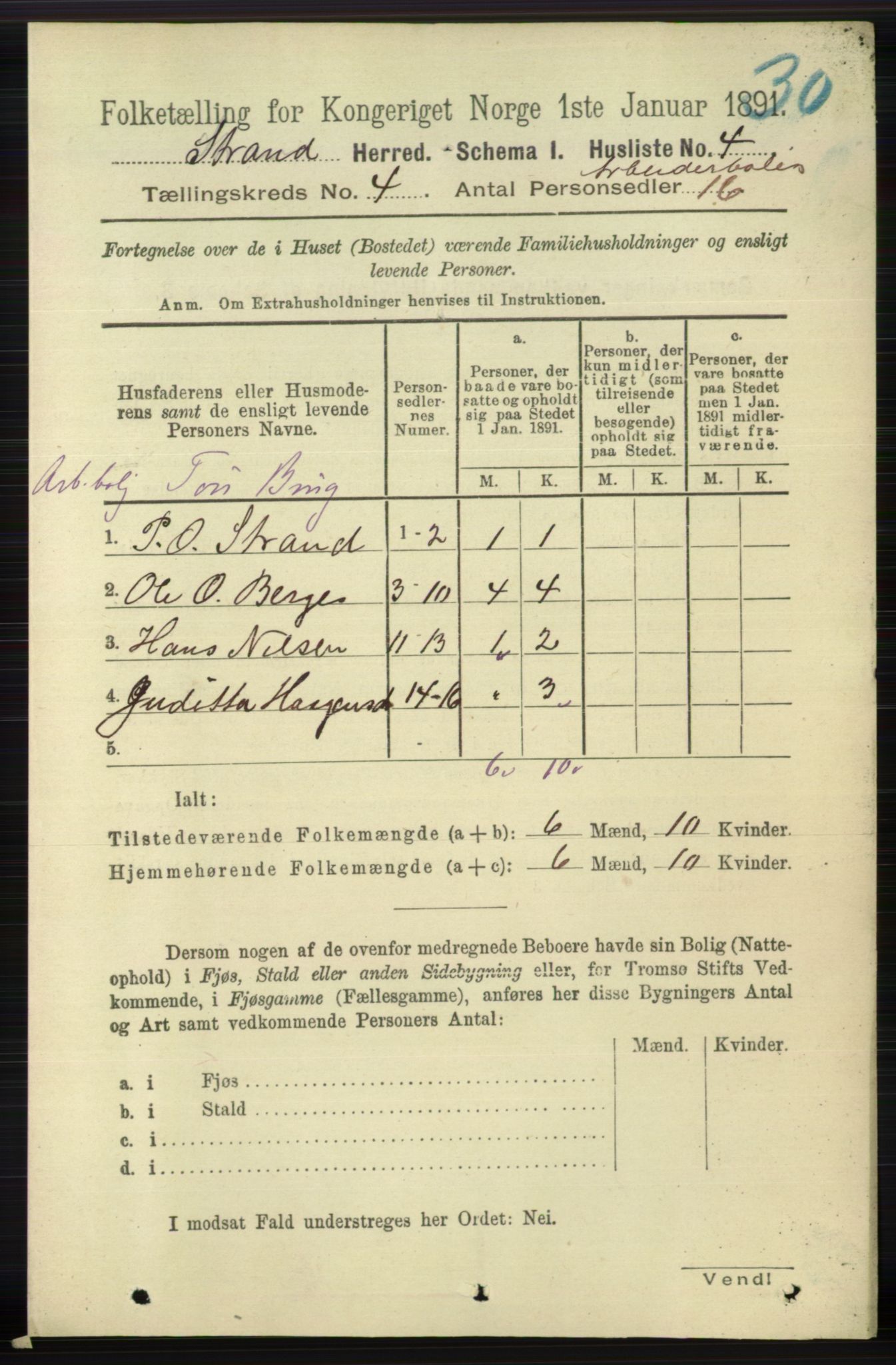 RA, 1891 census for 1130 Strand, 1891, p. 1116