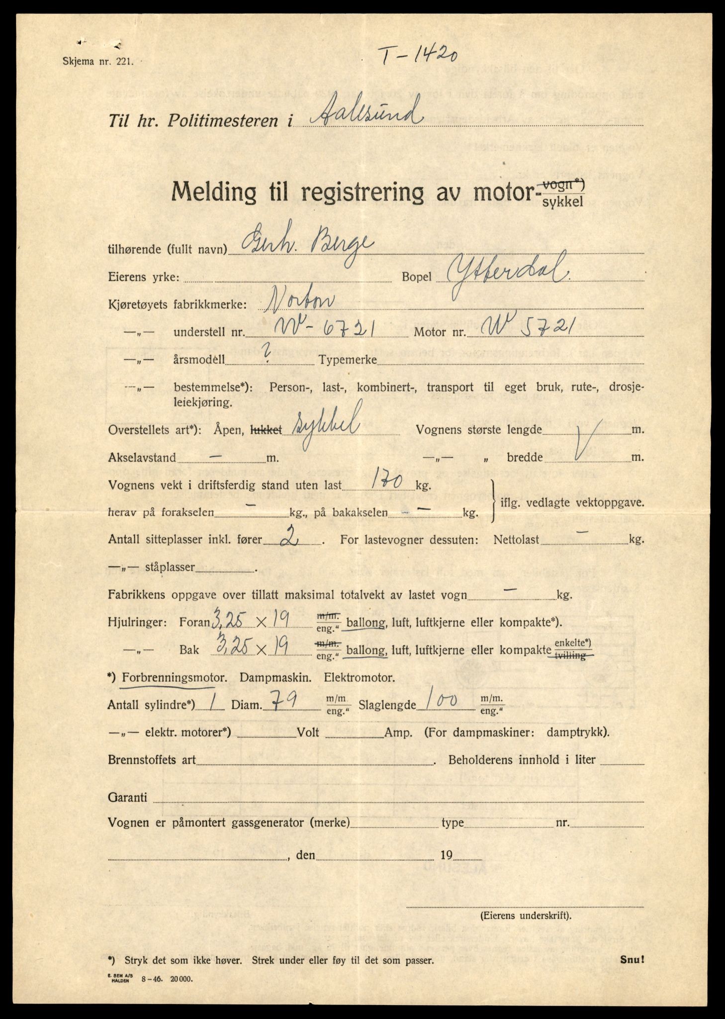 Møre og Romsdal vegkontor - Ålesund trafikkstasjon, AV/SAT-A-4099/F/Fe/L0041: Registreringskort for kjøretøy T 13710 - T 13905, 1927-1998, p. 891