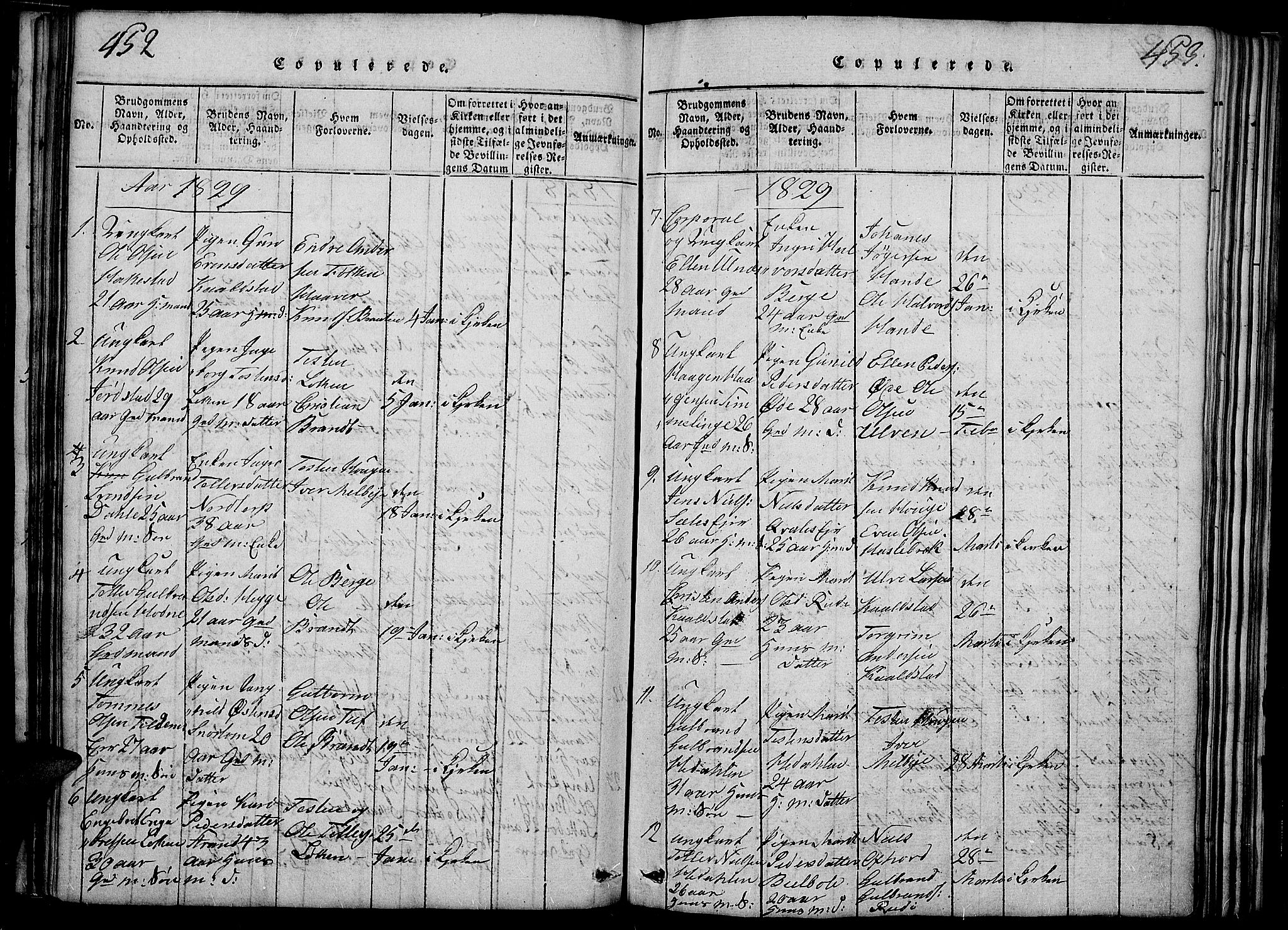 Slidre prestekontor, SAH/PREST-134/H/Ha/Haa/L0002: Parish register (official) no. 2, 1814-1830, p. 452-453