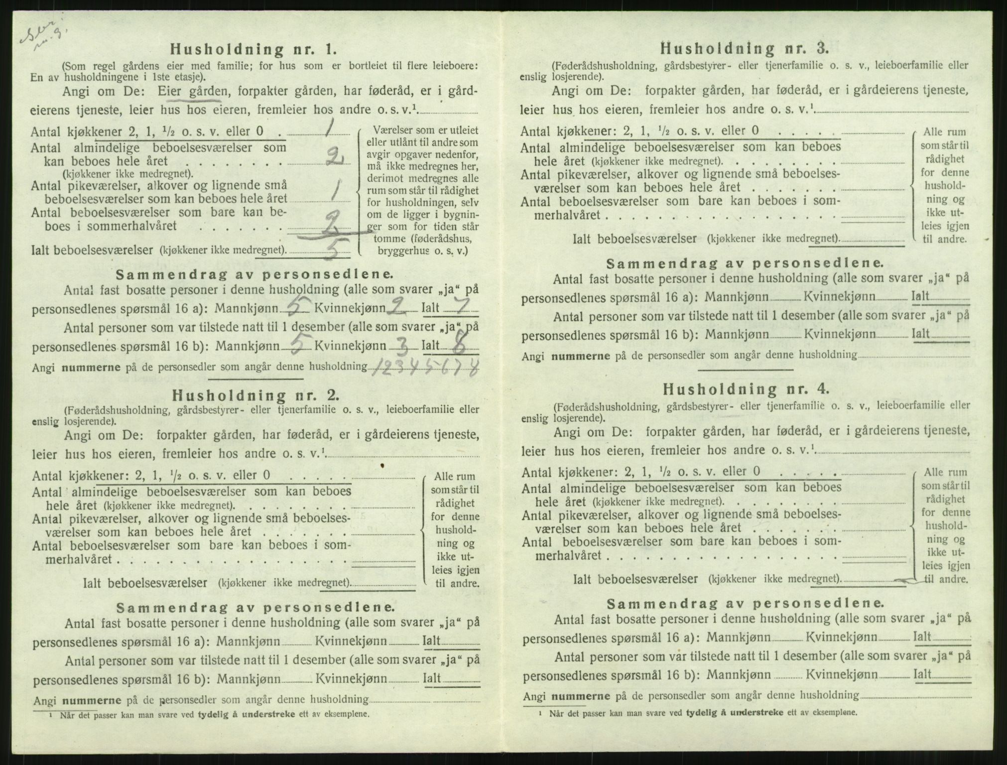 SAT, 1920 census for Hustad, 1920, p. 366