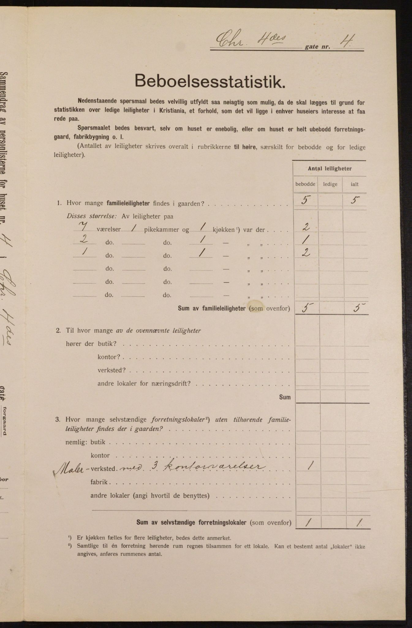 OBA, Municipal Census 1913 for Kristiania, 1913, p. 53846