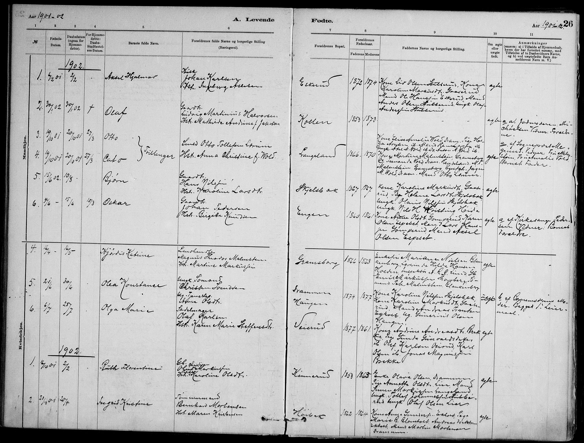 Skoger kirkebøker, SAKO/A-59/F/Fb/L0001: Parish register (official) no. II 1, 1885-1913, p. 26