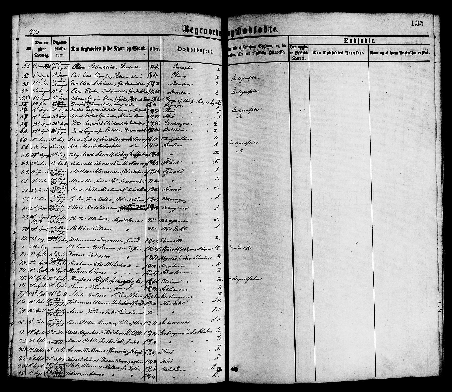 Kinn sokneprestembete, AV/SAB-A-80801/H/Haa/Haaa/L0013: Parish register (official) no. A 13, 1870-1885, p. 135