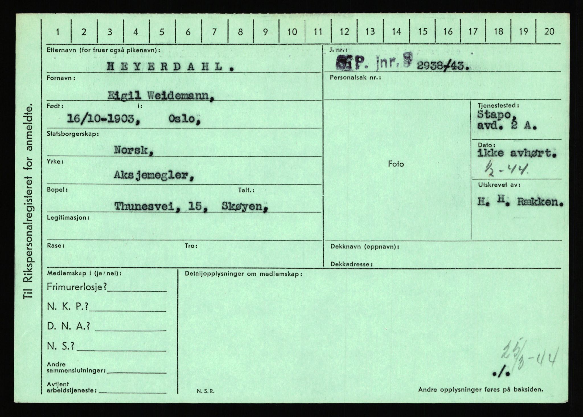 Statspolitiet - Hovedkontoret / Osloavdelingen, AV/RA-S-1329/C/Ca/L0006: Hanche - Hokstvedt, 1943-1945, p. 4186