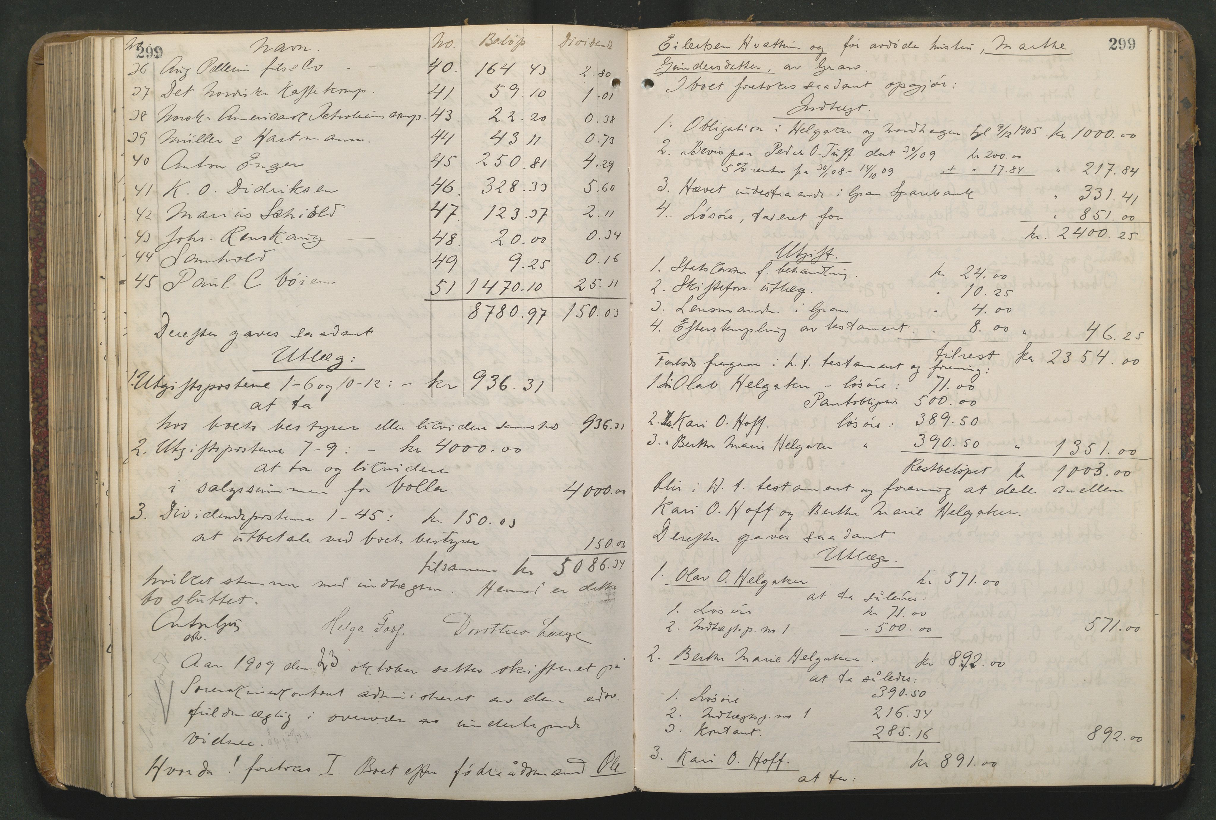 Hadeland og Land tingrett, AV/SAH-TING-010/J/Jd/L0004: Skifteutlodningsprotokoll, 1900-1913, p. 299
