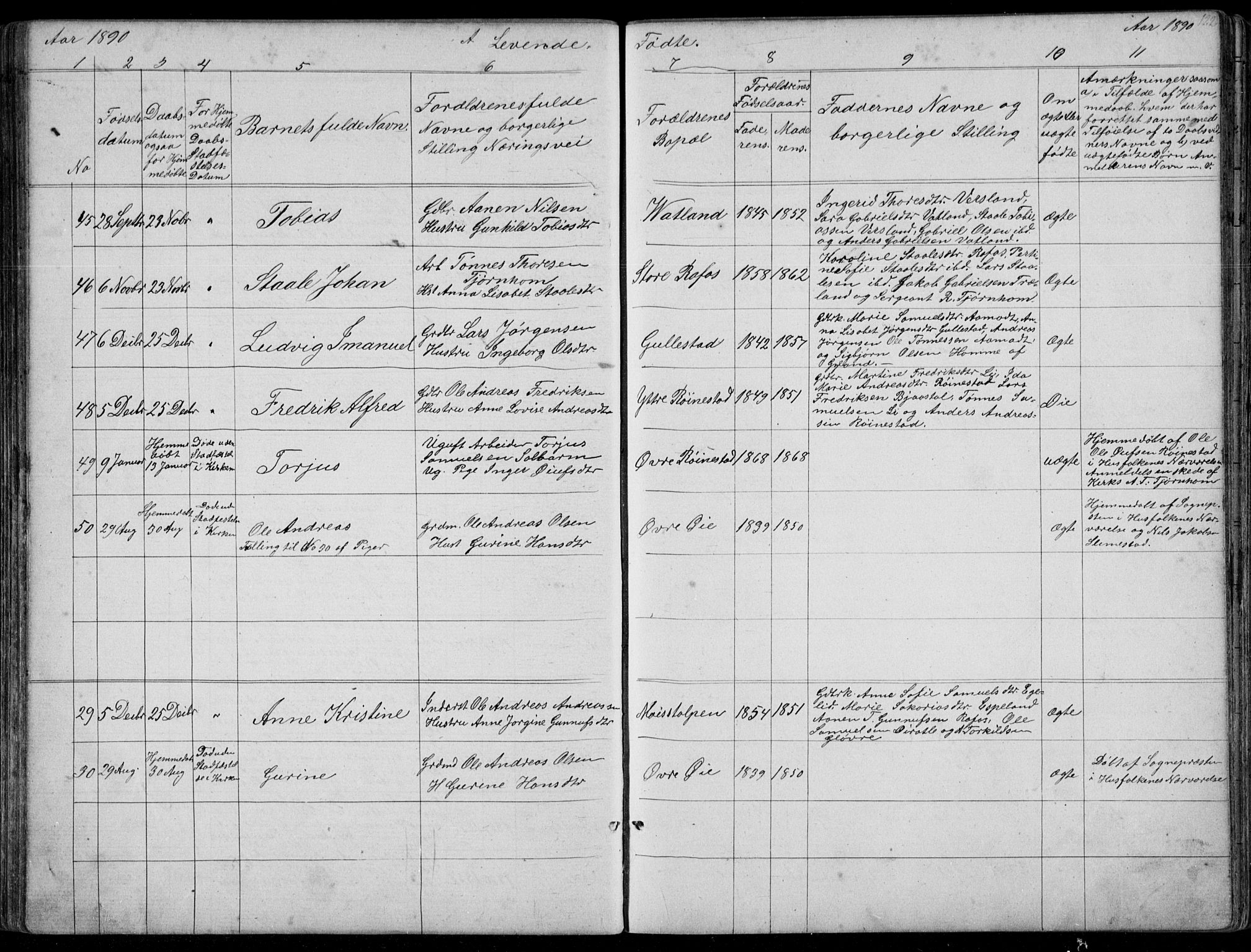 Kvinesdal sokneprestkontor, AV/SAK-1111-0026/F/Fb/Fbb/L0002: Parish register (copy) no. B 2, 1873-1897, p. 122