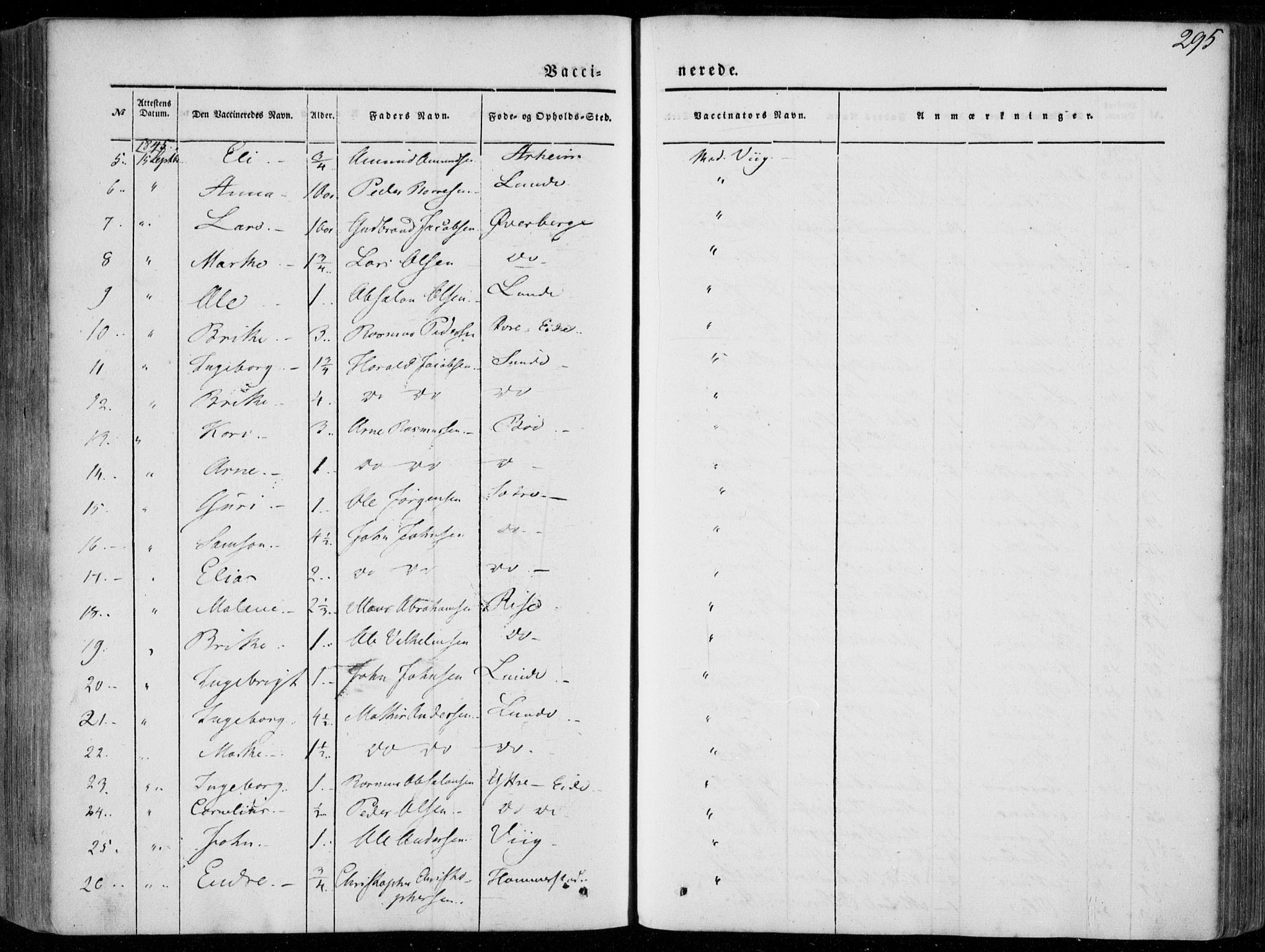 Stryn Sokneprestembete, SAB/A-82501: Parish register (official) no. A 2, 1844-1861, p. 295