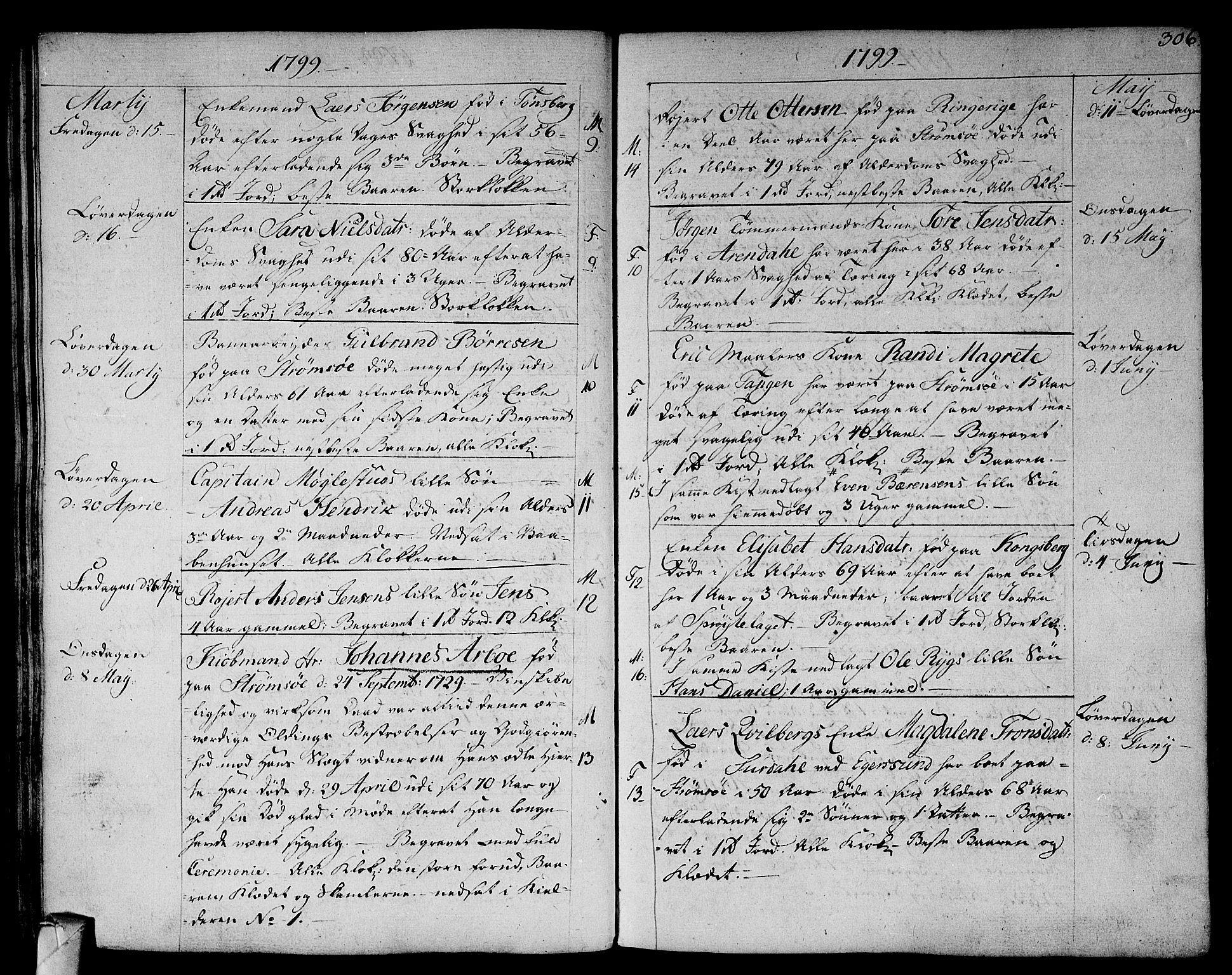 Strømsø kirkebøker, SAKO/A-246/F/Fa/L0010: Parish register (official) no. I 10, 1792-1822, p. 306