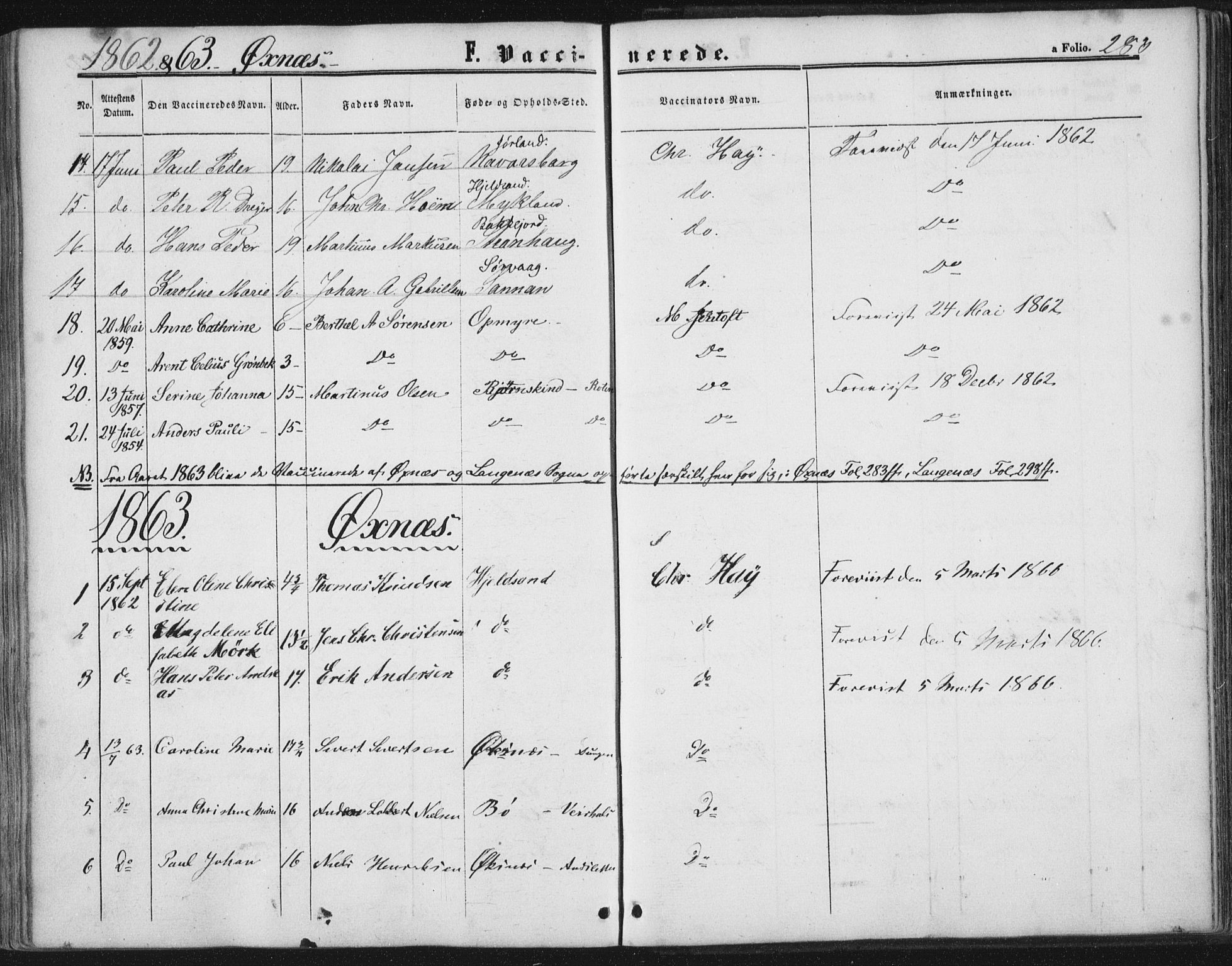 Ministerialprotokoller, klokkerbøker og fødselsregistre - Nordland, AV/SAT-A-1459/893/L1333: Parish register (official) no. 893A06, 1858-1866, p. 283