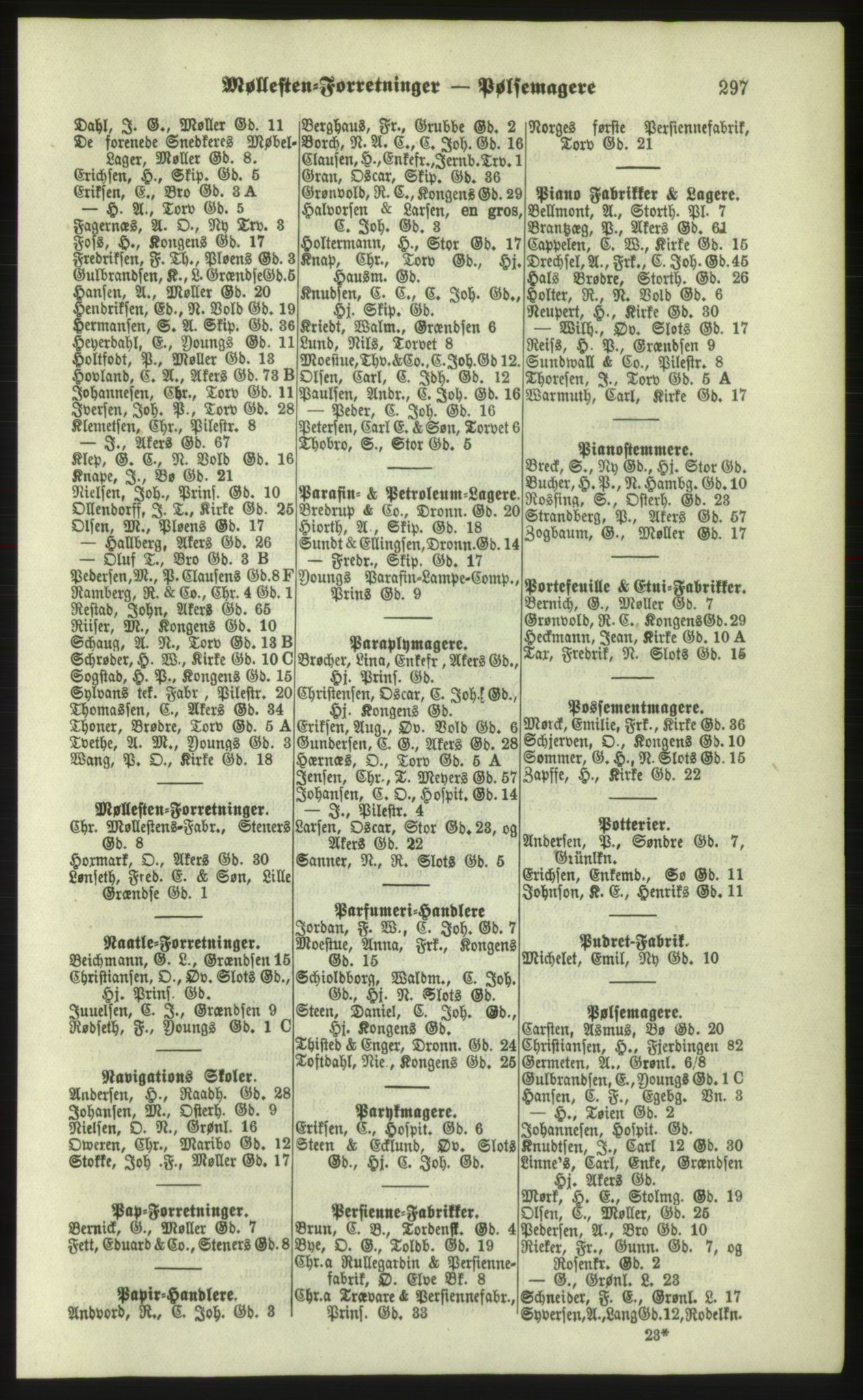 Kristiania/Oslo adressebok, PUBL/-, 1879, p. 297