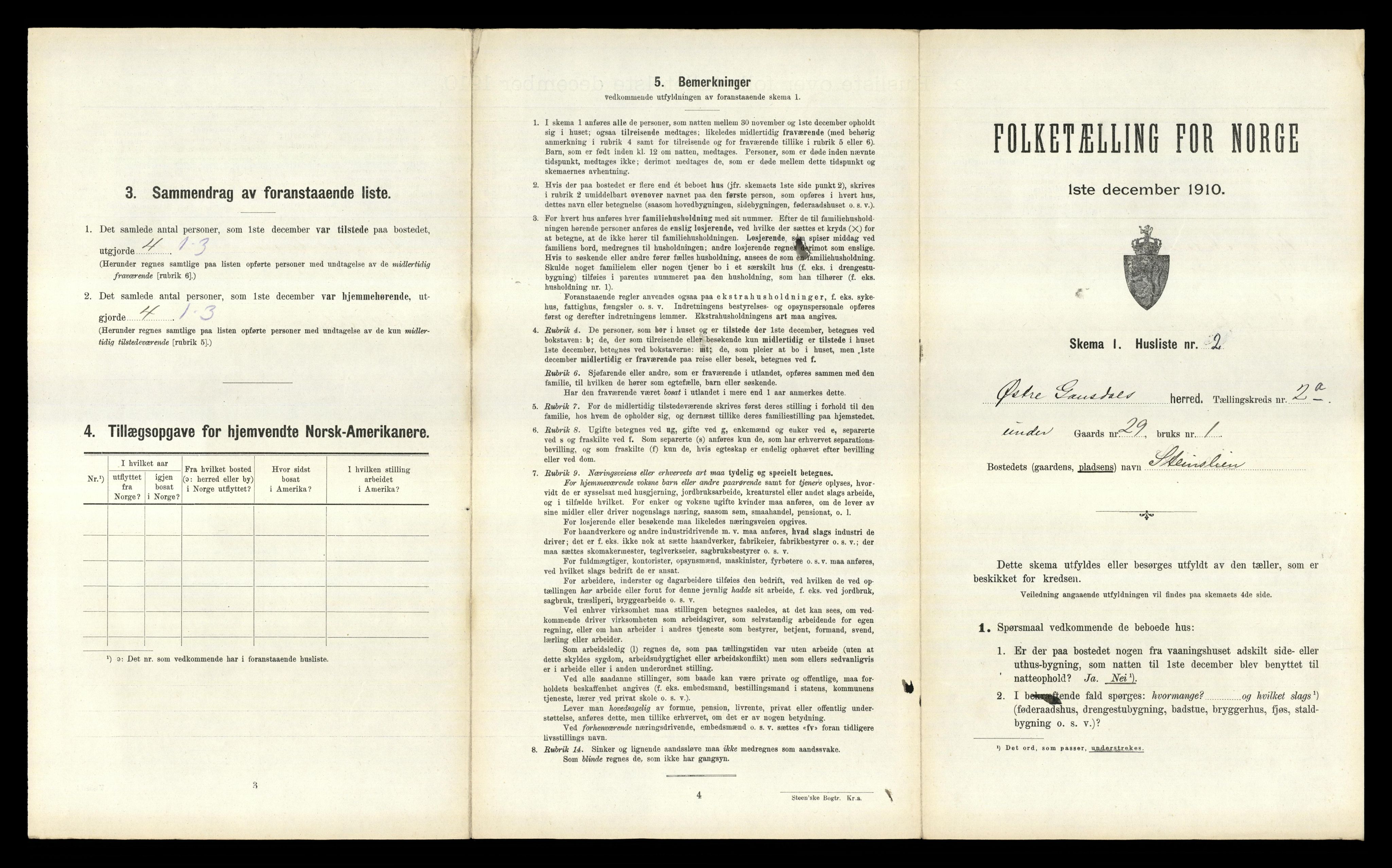 RA, 1910 census for Østre Gausdal, 1910, p. 322