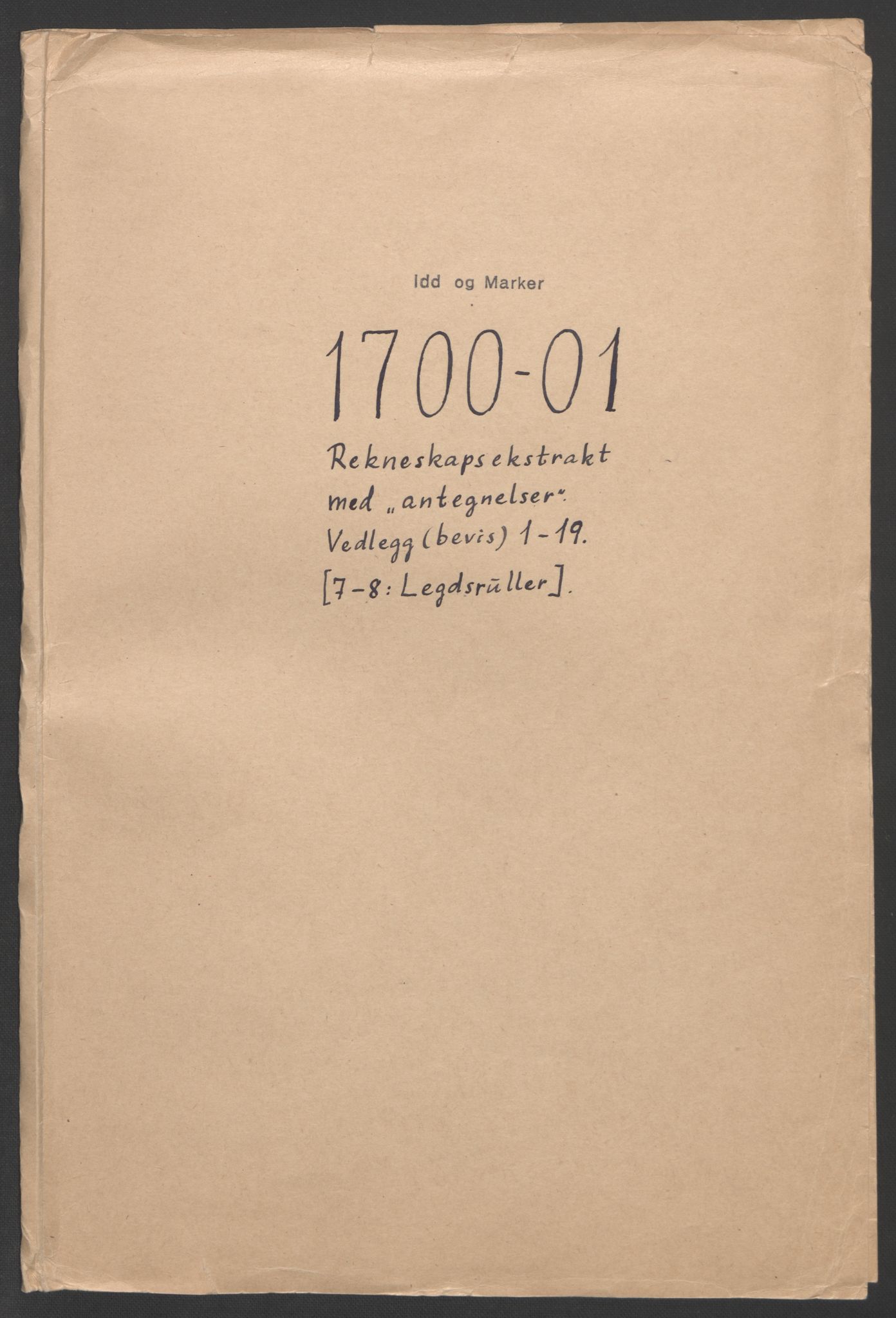 Rentekammeret inntil 1814, Reviderte regnskaper, Fogderegnskap, RA/EA-4092/R01/L0015: Fogderegnskap Idd og Marker, 1700-1701, p. 340