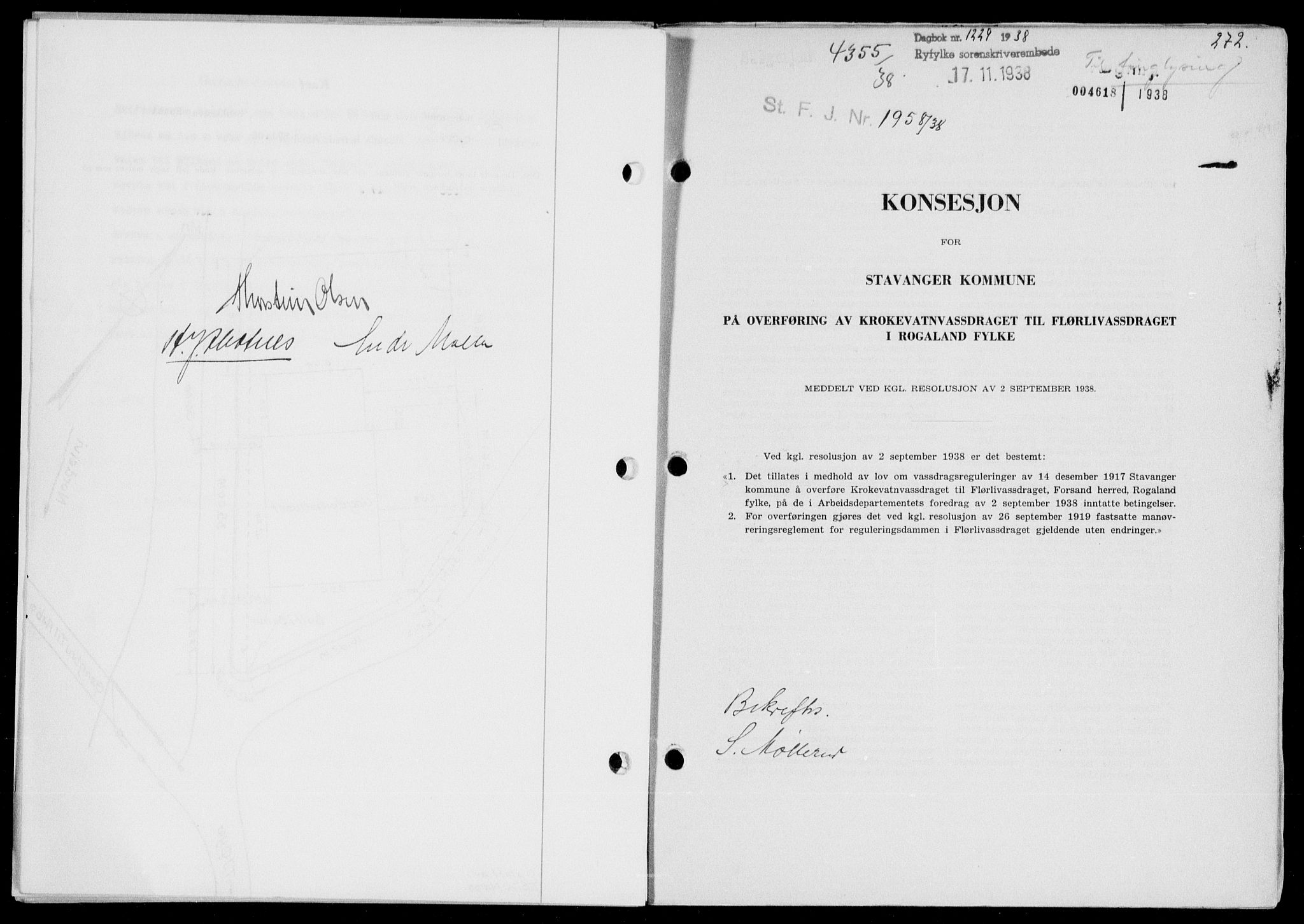 Ryfylke tingrett, SAST/A-100055/001/II/IIB/L0078: Mortgage book no. 57, 1938-1938, Diary no: : 1229/1938