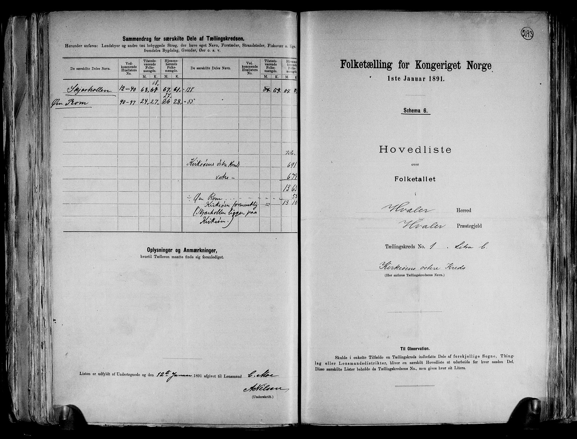 RA, 1891 census for 0111 Hvaler, 1891, p. 6