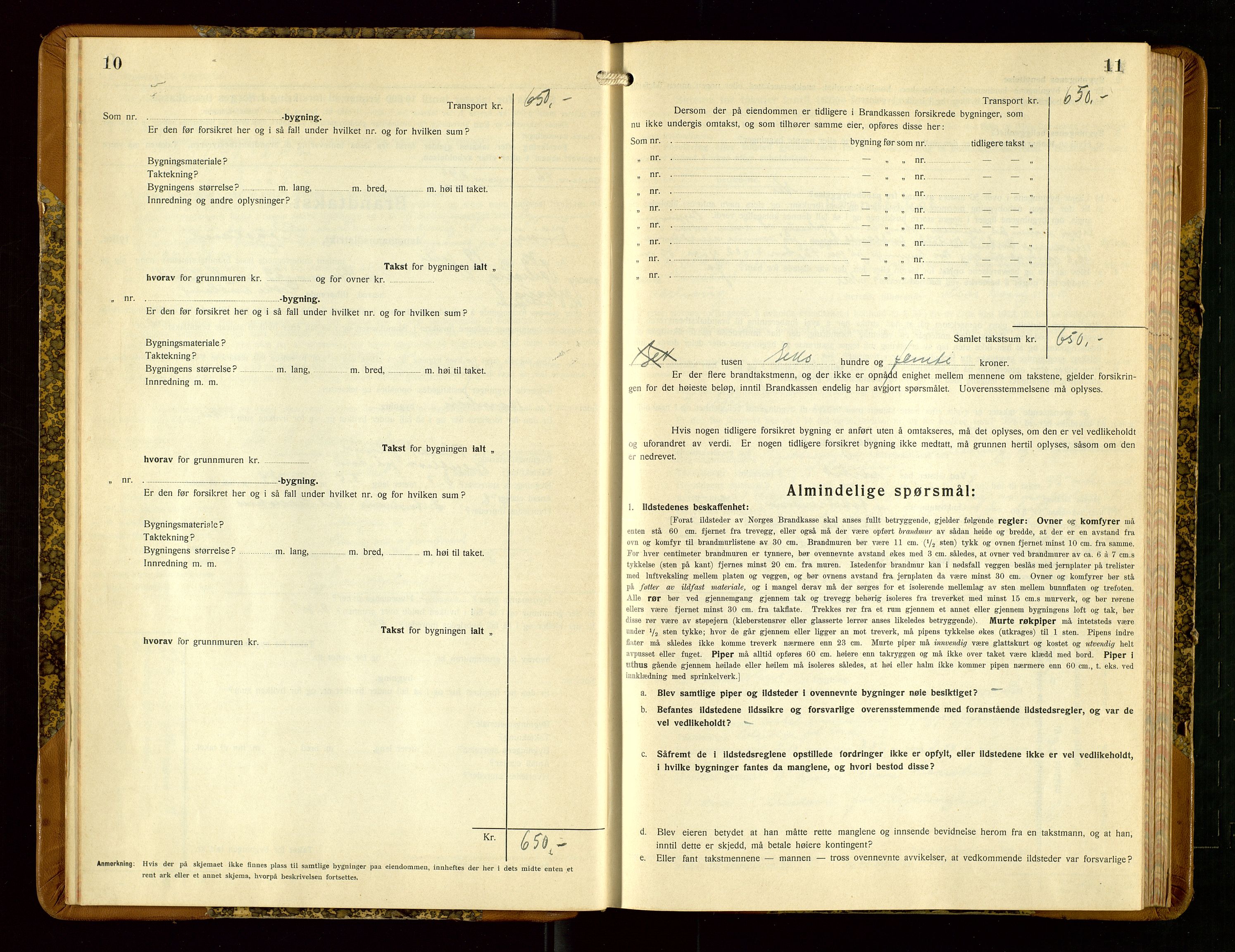 Hå lensmannskontor, AV/SAST-A-100456/Goa/L0006: Takstprotokoll (skjema), 1932-1938, p. 10-11