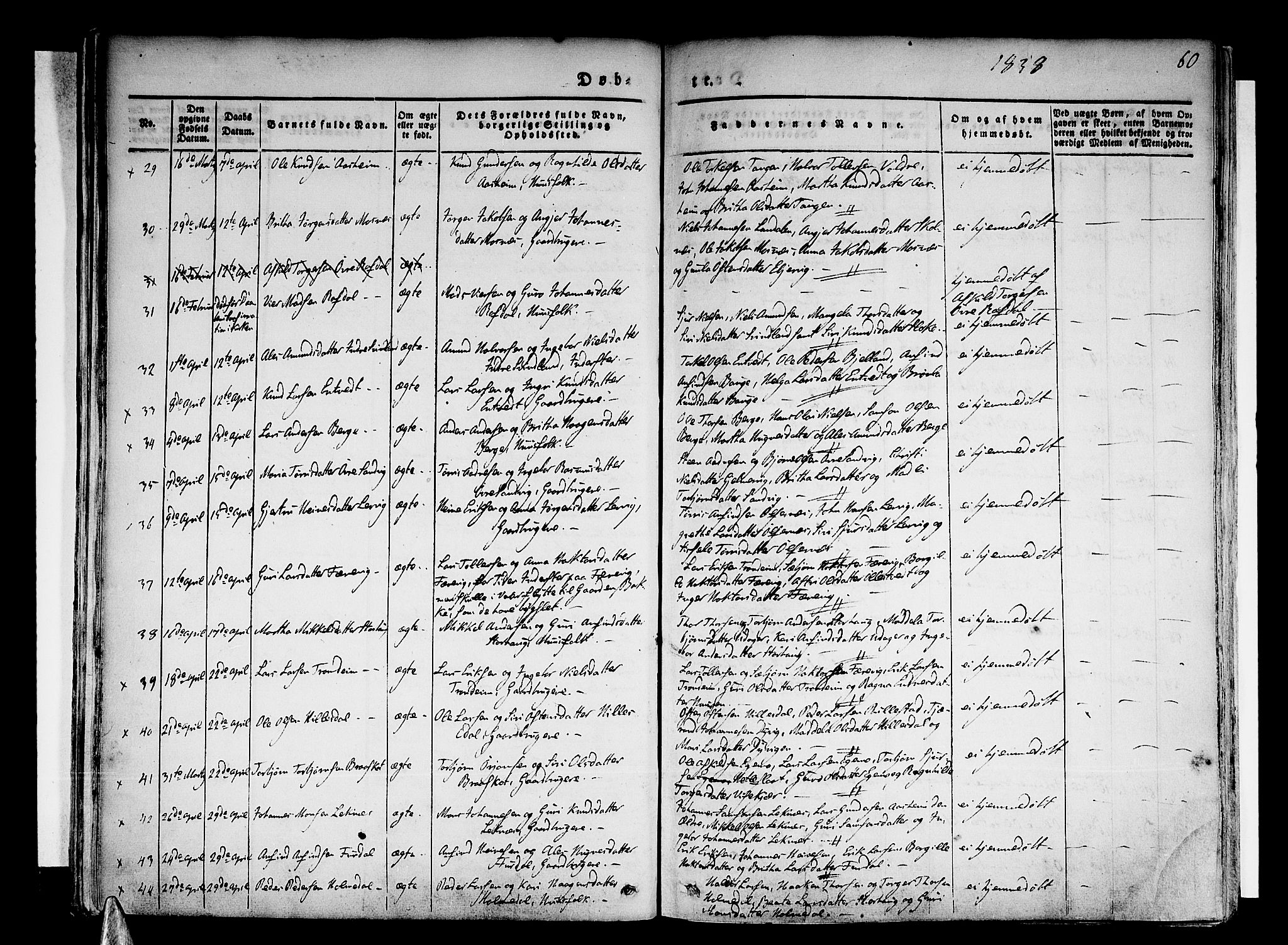 Skånevik sokneprestembete, SAB/A-77801/H/Haa: Parish register (official) no. A 4, 1828-1848, p. 60
