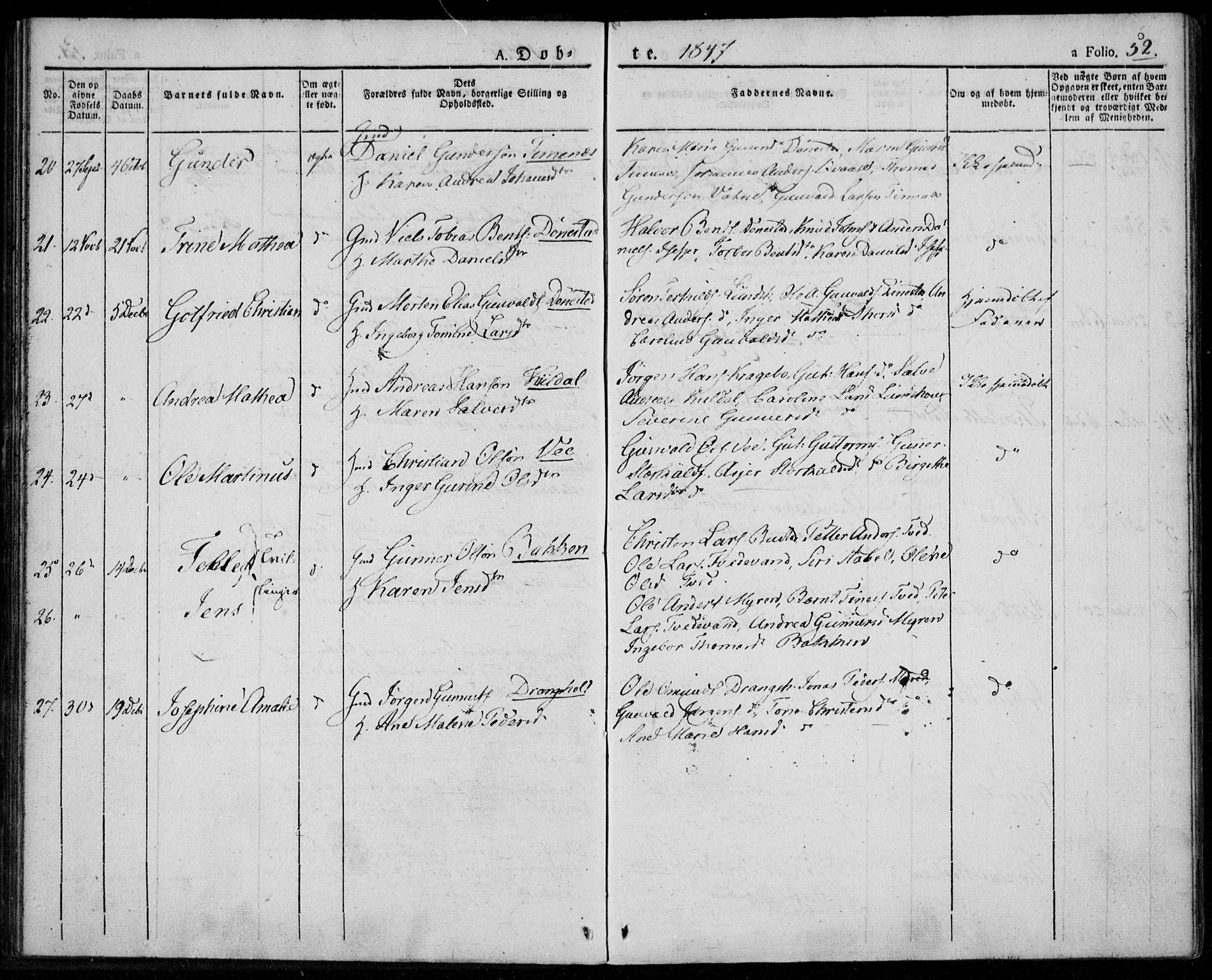 Tveit sokneprestkontor, AV/SAK-1111-0043/F/Fa/L0003: Parish register (official) no. A 3, 1829-1852, p. 52