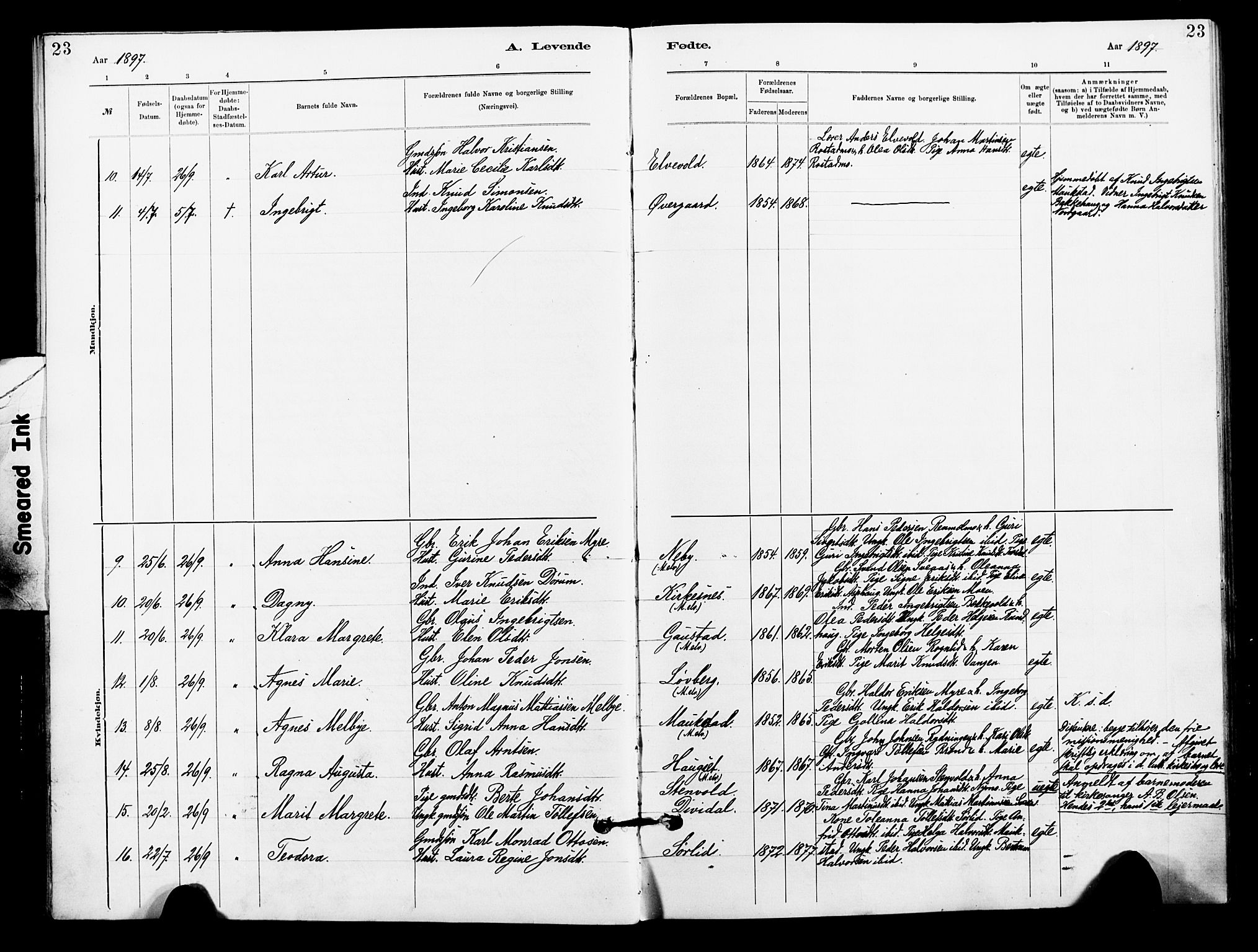 Målselv sokneprestembete, SATØ/S-1311/G/Ga/Gaa/L0006kirke: Parish register (official) no. 6, 1884-1902, p. 23
