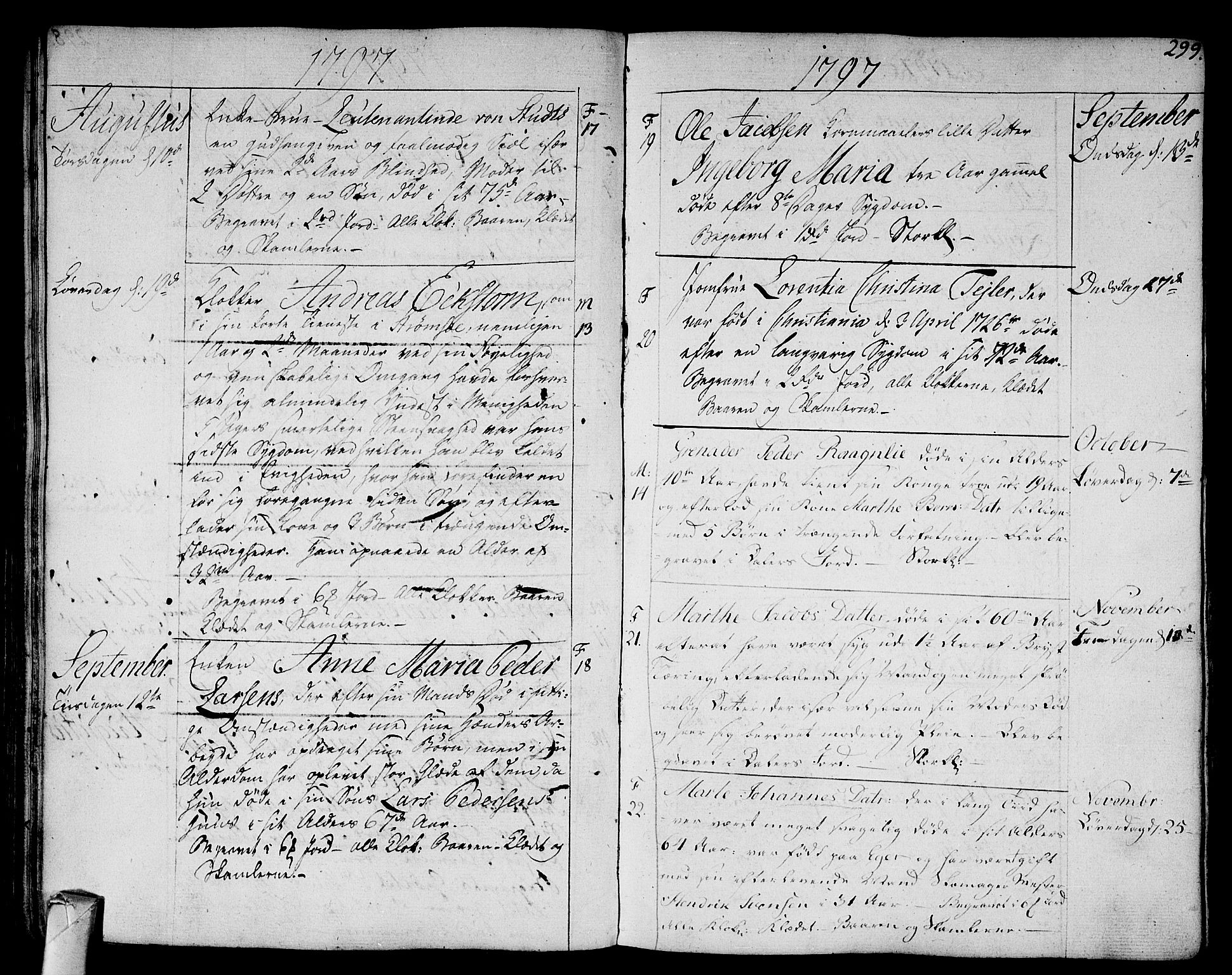 Strømsø kirkebøker, AV/SAKO-A-246/F/Fa/L0010: Parish register (official) no. I 10, 1792-1822, p. 299