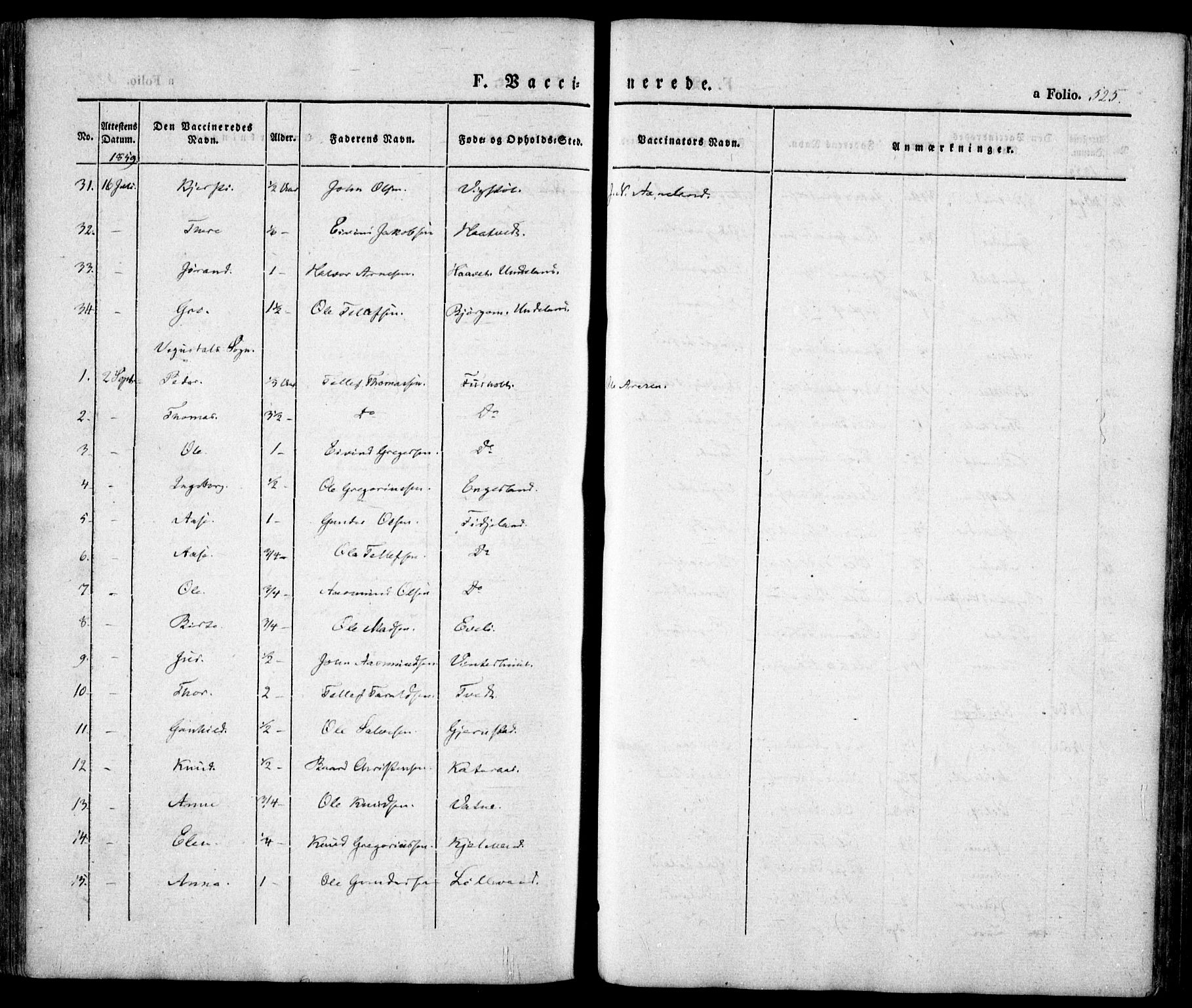 Evje sokneprestkontor, AV/SAK-1111-0008/F/Fa/Faa/L0005: Parish register (official) no. A 5, 1843-1865, p. 525