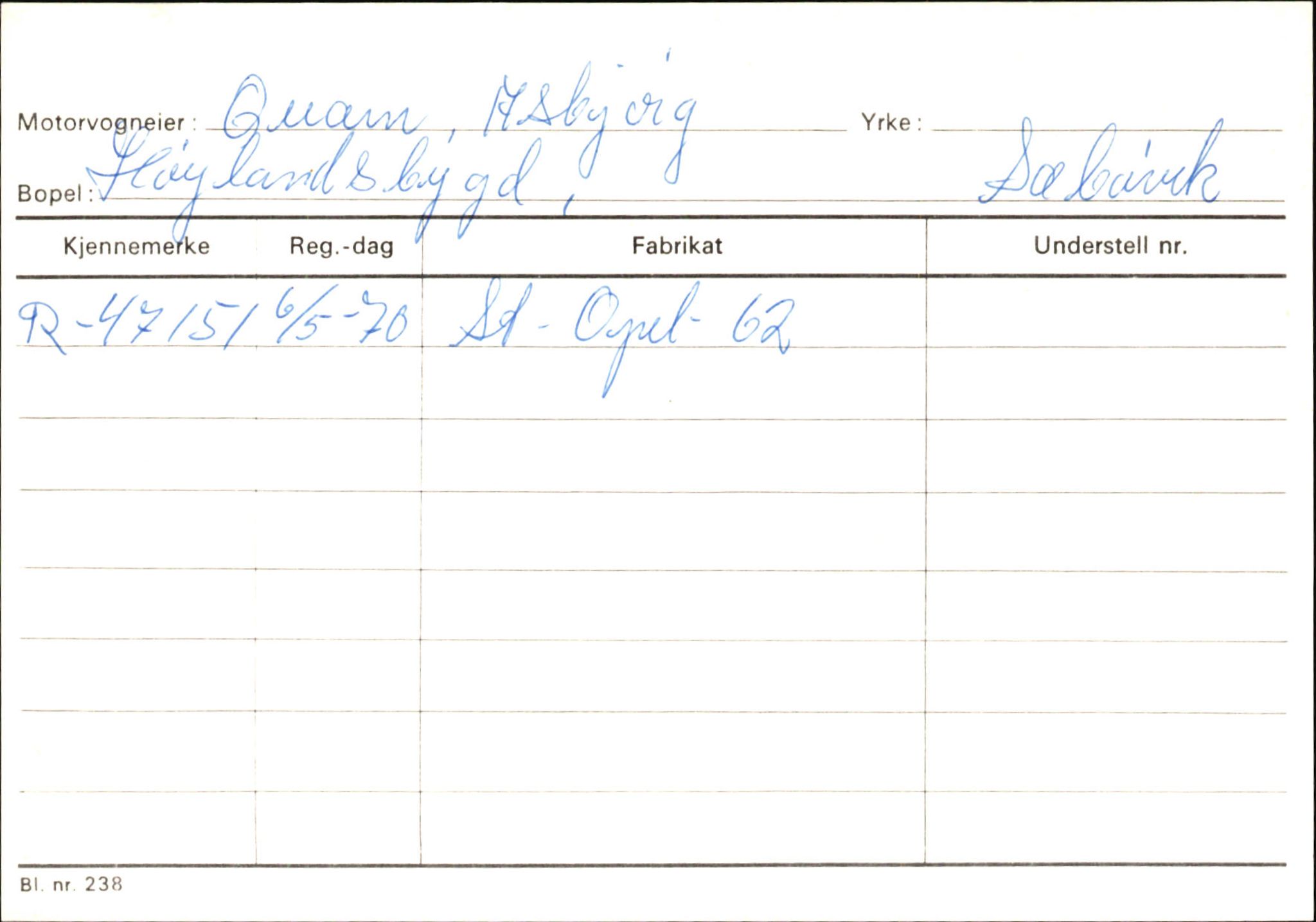 Statens vegvesen, Hordaland vegkontor, AV/SAB-A-5201/2/Ha/L0044: R-eierkort Q-R, 1920-1971, p. 2