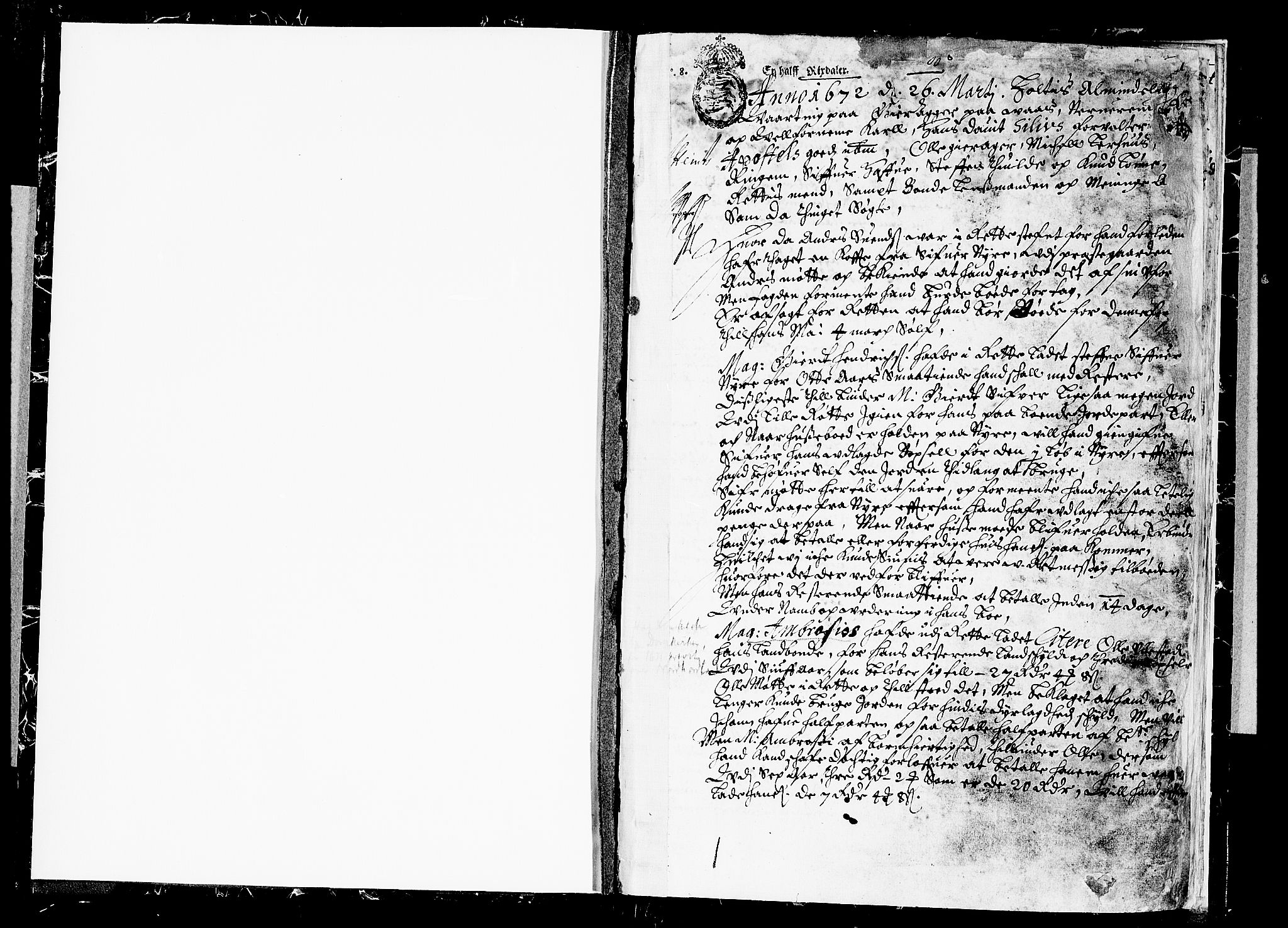 Hardanger og Voss sorenskriveri, SAB/A-2501/1/1A/1Ab/L0009: Tingbok for Voss, 1672, p. 0b-1a