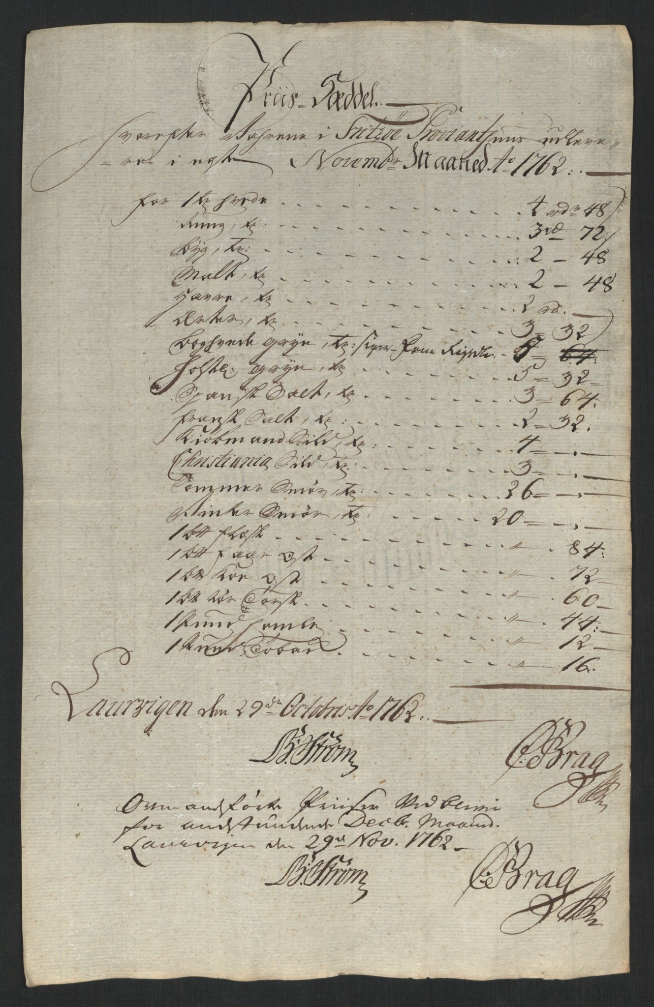 Larvik grevskap, AV/SAKO-A-1056/F/Fk/Fke/L0001: Diverse regnskapssaker, 1729-1810, p. 225