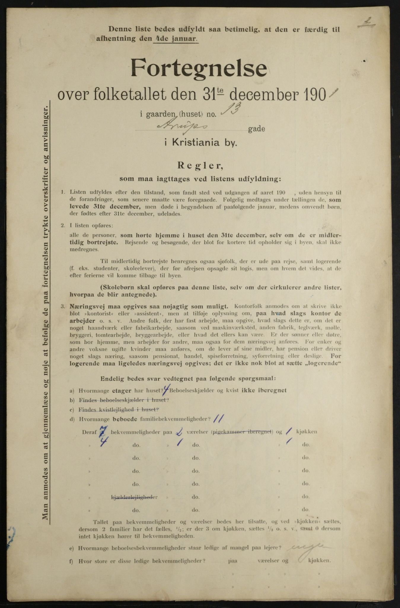 OBA, Municipal Census 1901 for Kristiania, 1901, p. 450