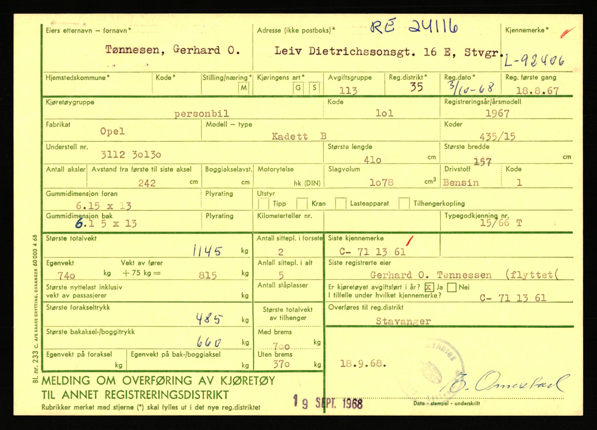 Stavanger trafikkstasjon, AV/SAST-A-101942/0/F/L0075: L-88800 - L-92499, 1930-1971, p. 2359