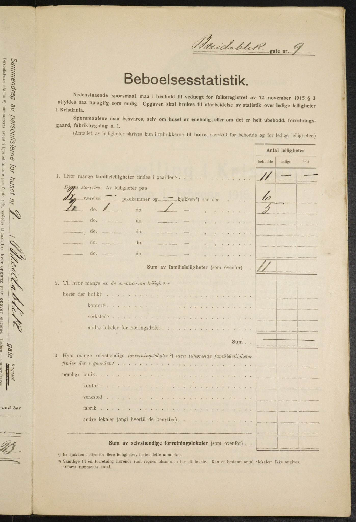 OBA, Municipal Census 1916 for Kristiania, 1916, p. 8183