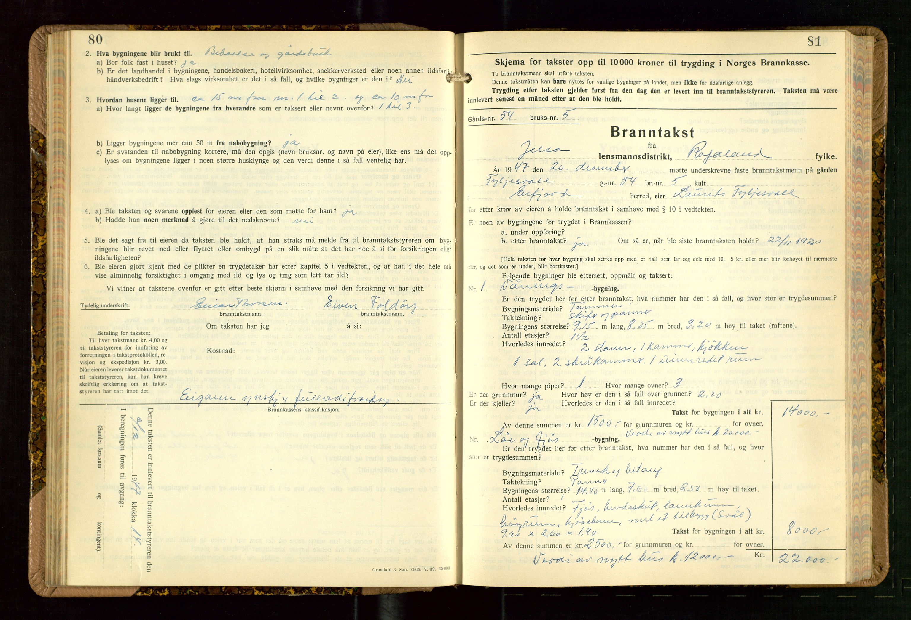 Jelsa lensmannskontor, AV/SAST-A-100360/Gob/L0003: "Branntakstprotokoll", 1942-1955, p. 80-81