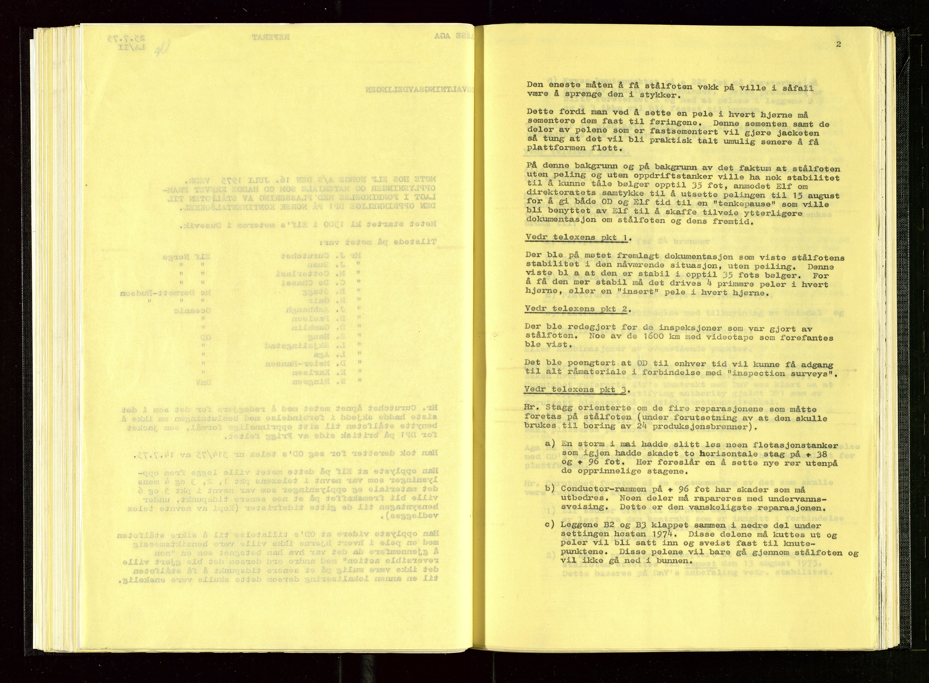 Oljedirektoratet, AV/SAST-A-101366/Aa/L0005: Referatprotokoller, 1975