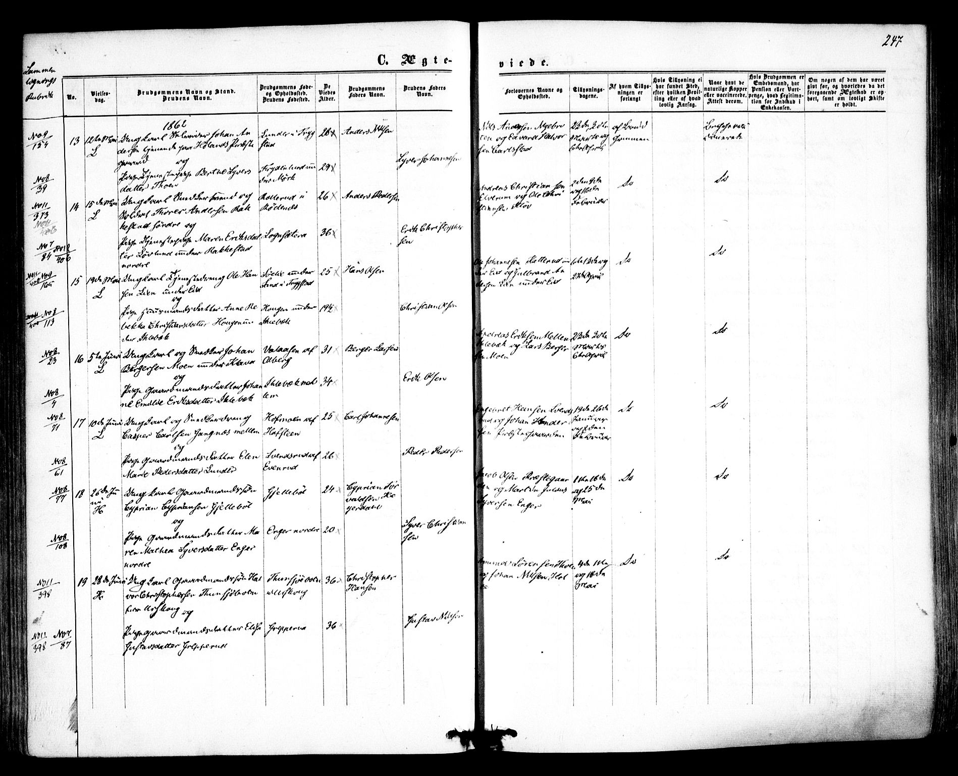 Høland prestekontor Kirkebøker, SAO/A-10346a/F/Fa/L0011: Parish register (official) no. I 11, 1862-1869, p. 247