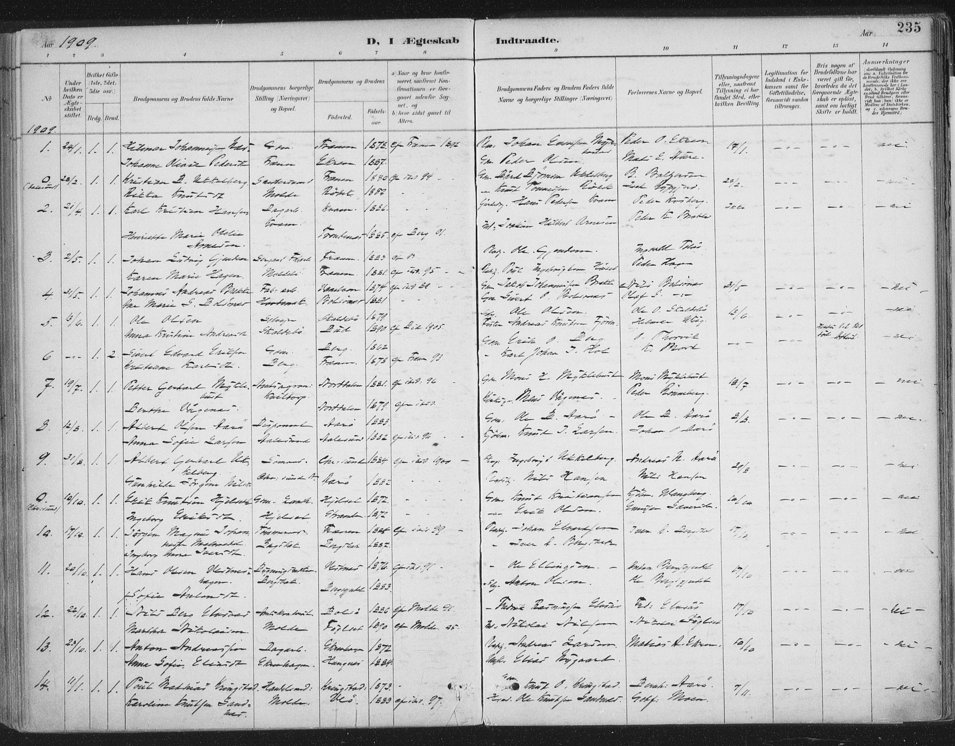 Ministerialprotokoller, klokkerbøker og fødselsregistre - Møre og Romsdal, SAT/A-1454/555/L0658: Parish register (official) no. 555A09, 1887-1917, p. 235