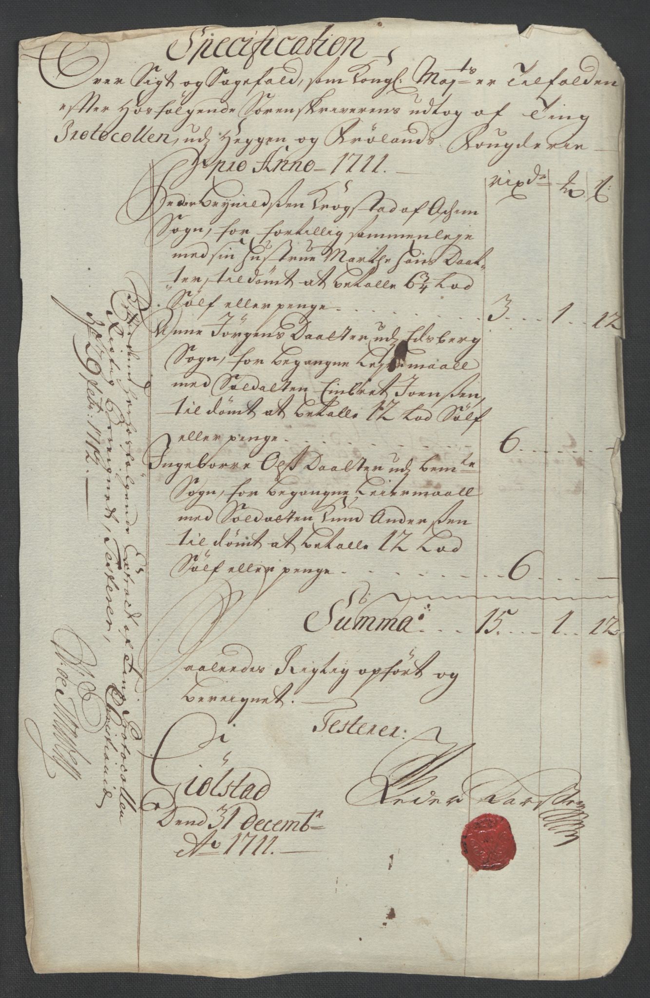 Rentekammeret inntil 1814, Reviderte regnskaper, Fogderegnskap, AV/RA-EA-4092/R07/L0303: Fogderegnskap Rakkestad, Heggen og Frøland, 1711, p. 34