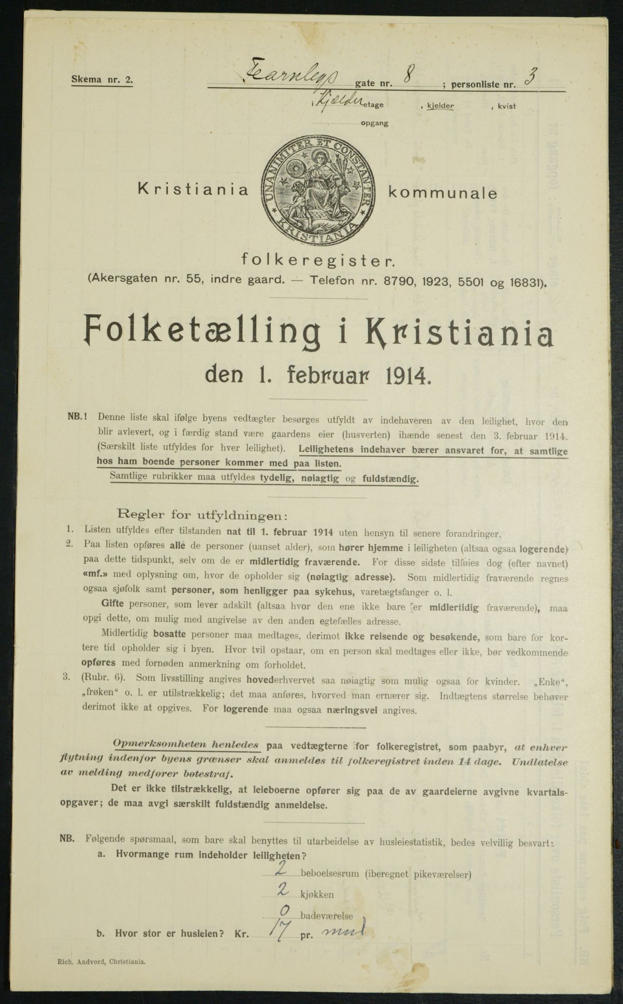 OBA, Municipal Census 1914 for Kristiania, 1914, p. 24123