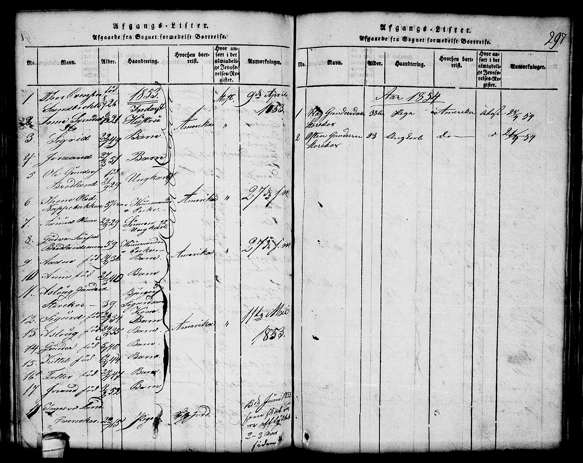 Lårdal kirkebøker, AV/SAKO-A-284/G/Gc/L0001: Parish register (copy) no. III 1, 1815-1854, p. 297