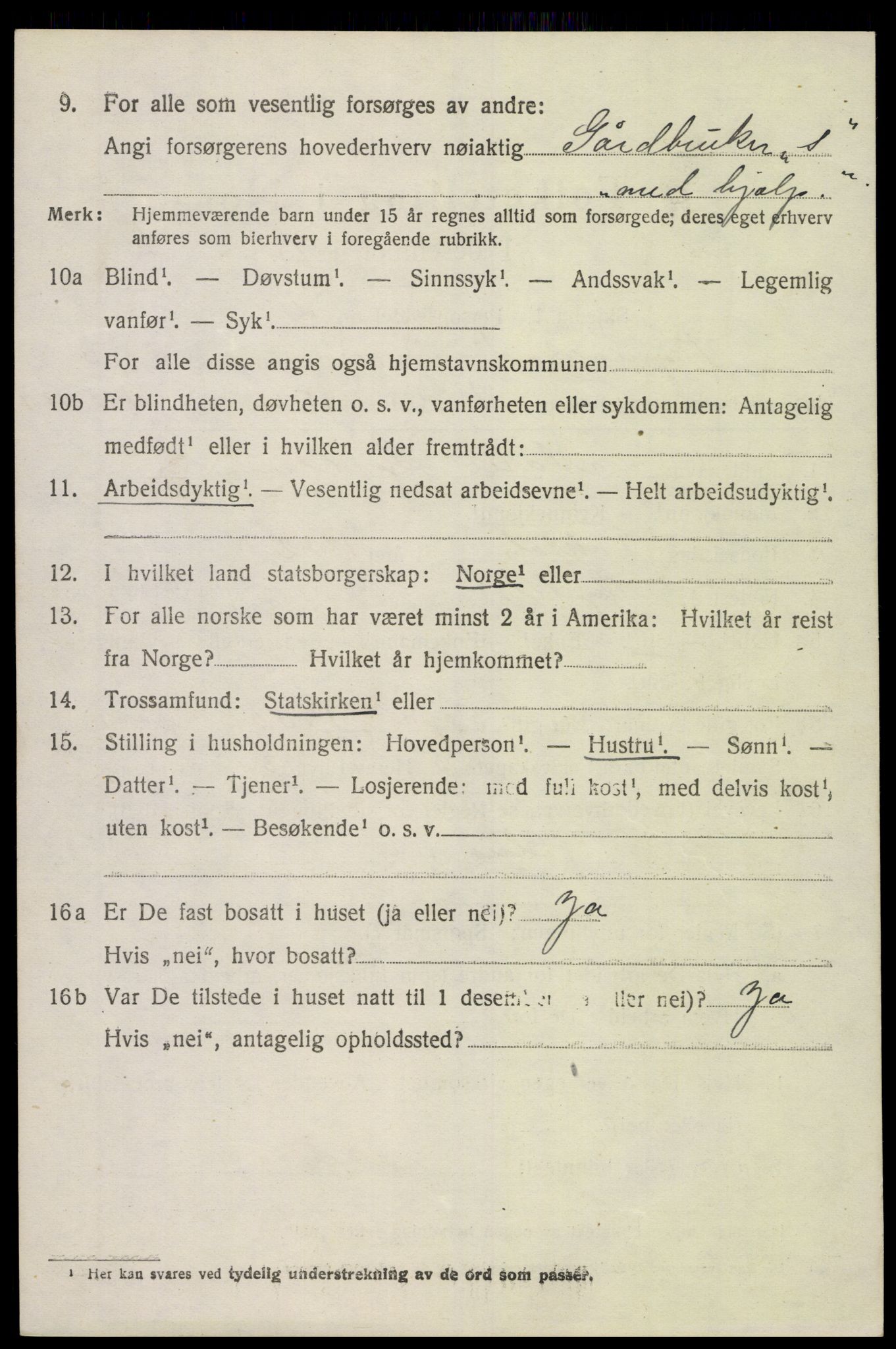 SAK, 1920 census for Vigmostad, 1920, p. 818