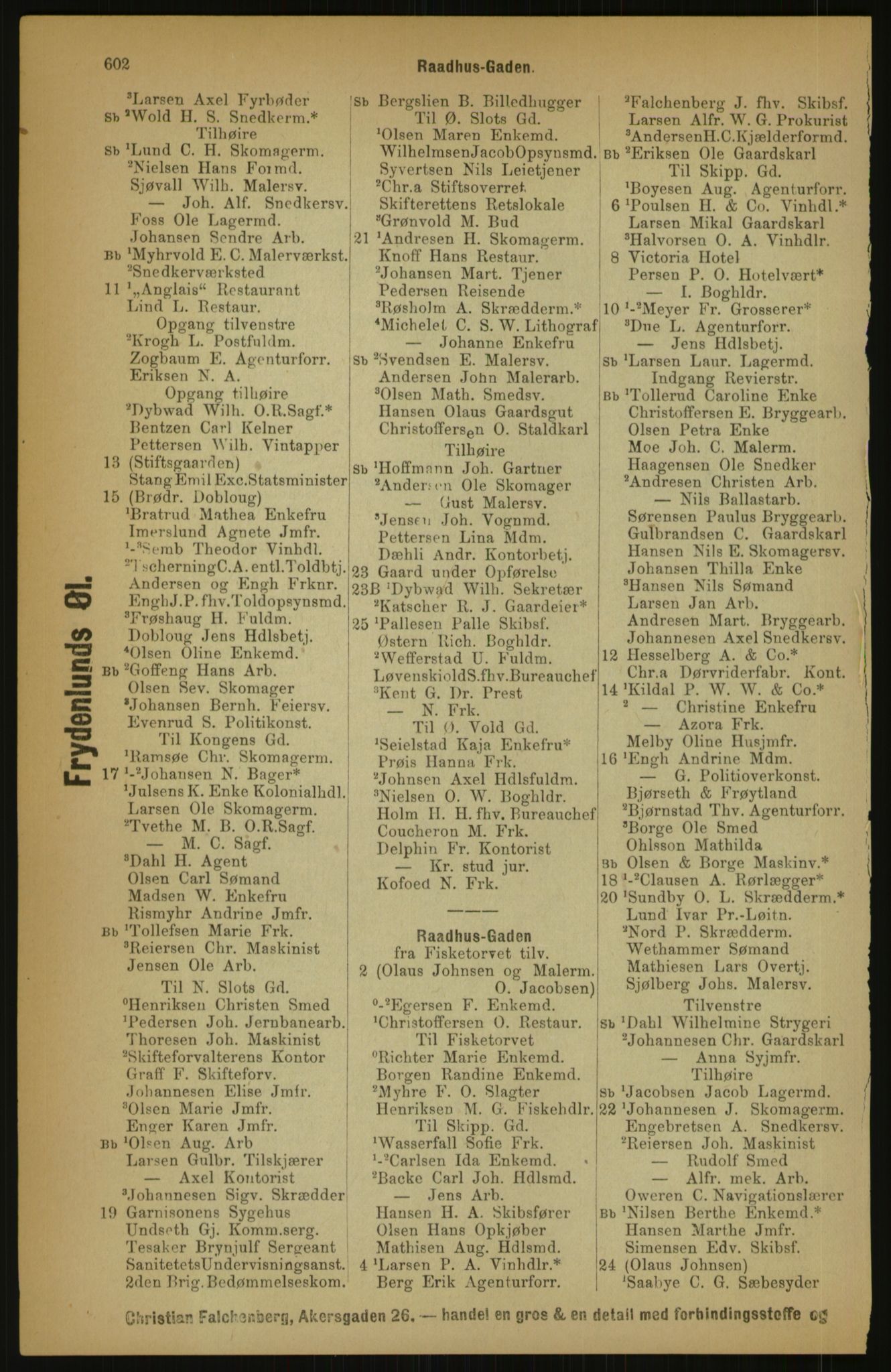 Kristiania/Oslo adressebok, PUBL/-, 1891, p. 602