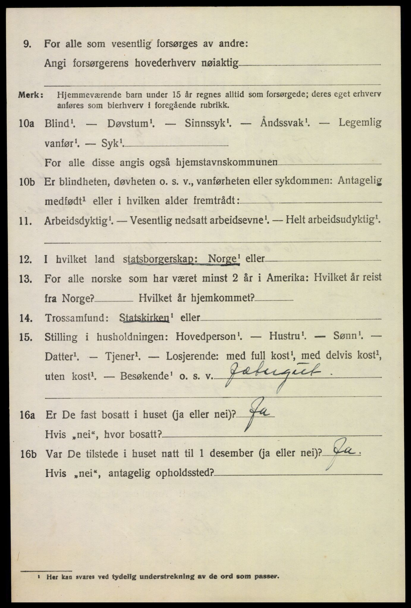 SAH, 1920 census for Trysil, 1920, p. 7102