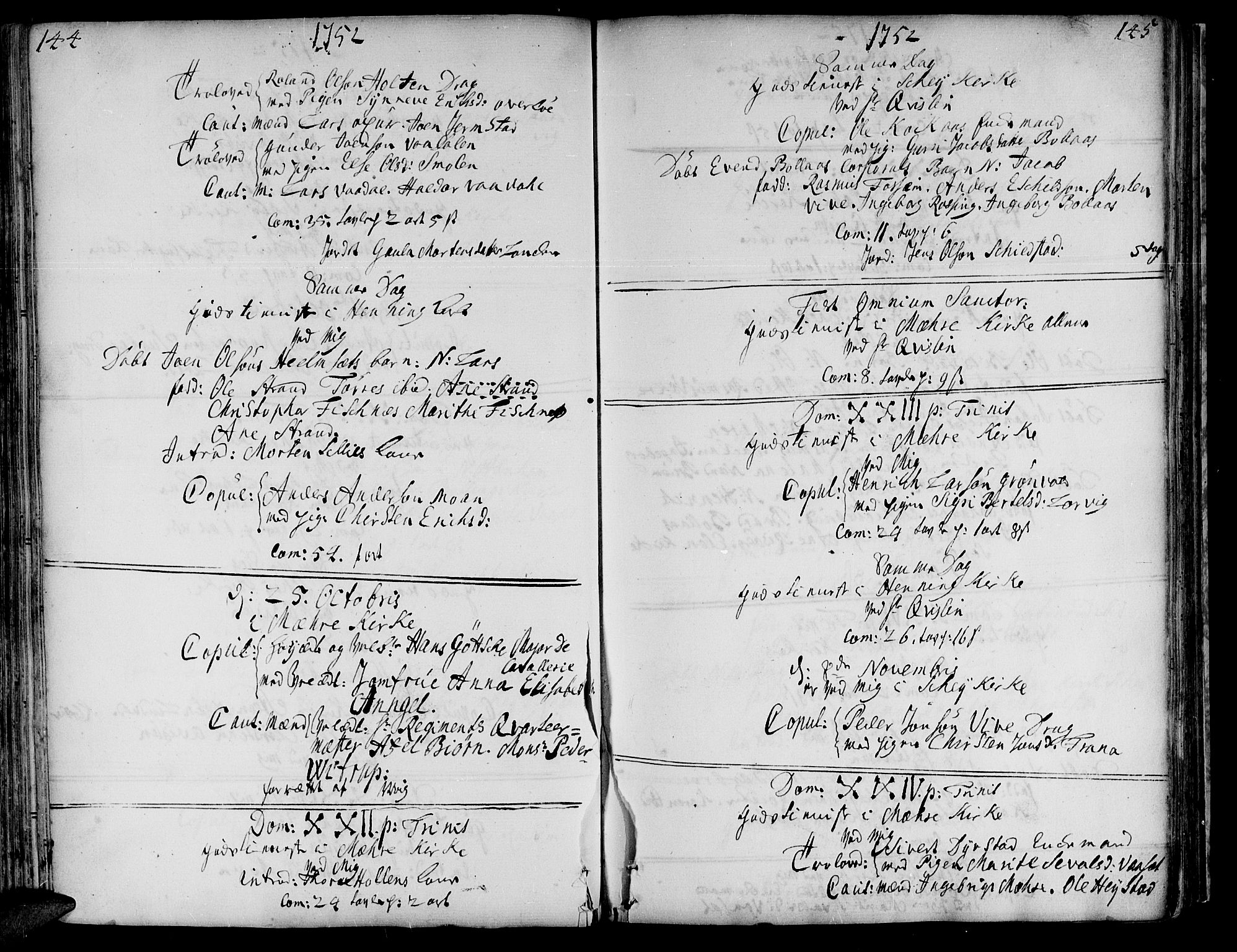 Ministerialprotokoller, klokkerbøker og fødselsregistre - Nord-Trøndelag, AV/SAT-A-1458/735/L0330: Parish register (official) no. 735A01, 1740-1766, p. 144-145