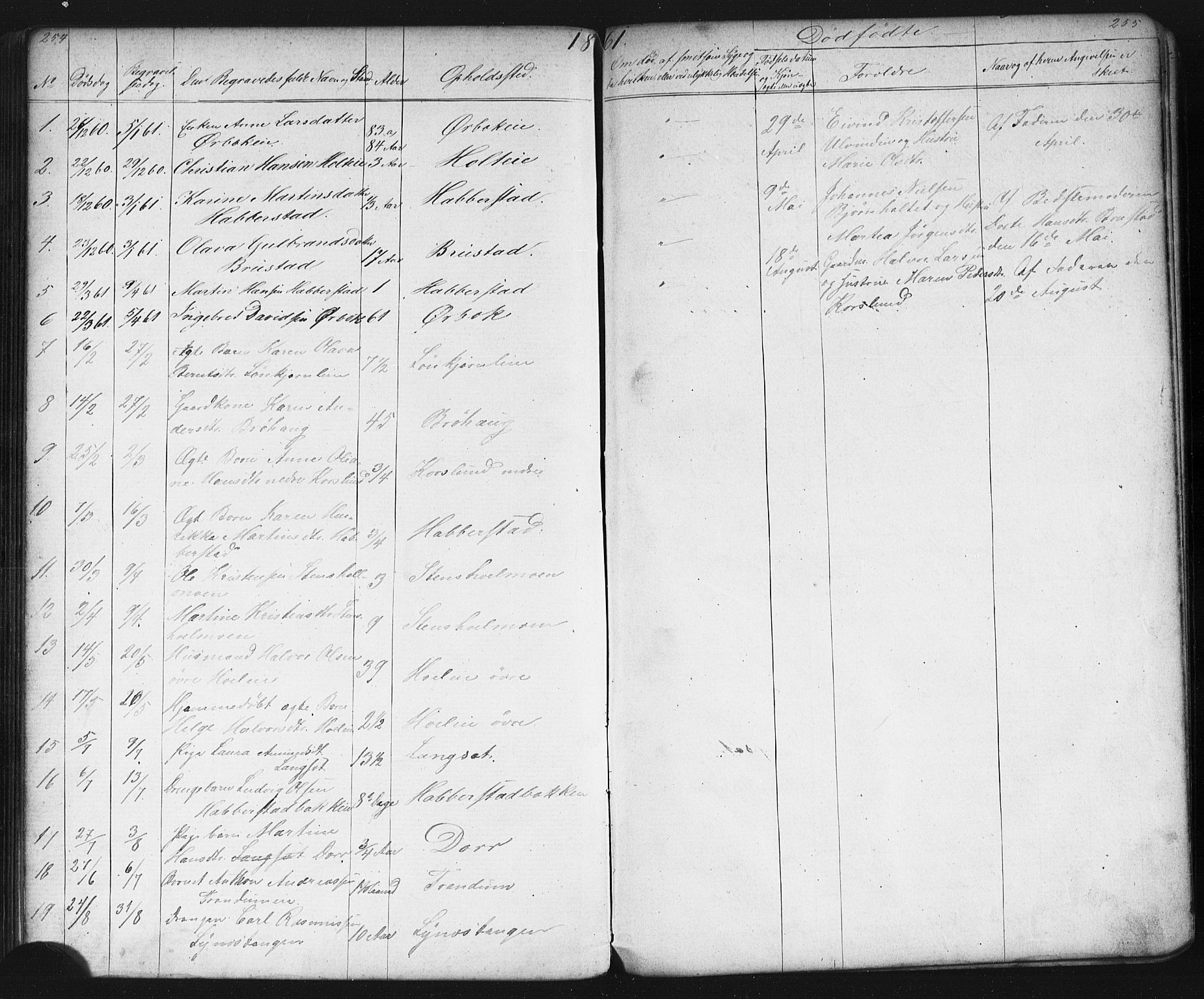 Eidsvoll prestekontor Kirkebøker, AV/SAO-A-10888/G/Gb/L0001: Parish register (copy) no. II 1, 1861-1877, p. 254-255