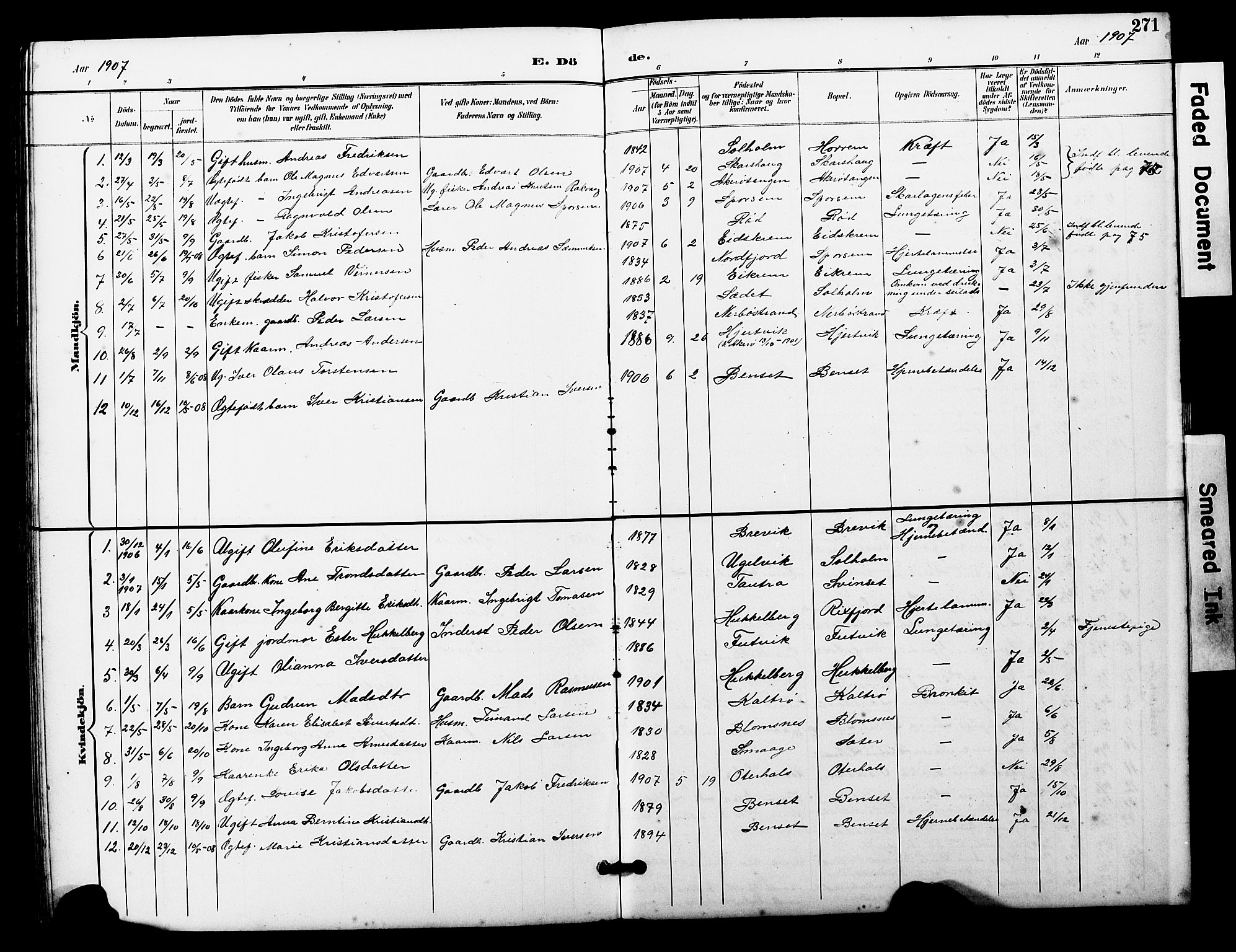 Ministerialprotokoller, klokkerbøker og fødselsregistre - Møre og Romsdal, SAT/A-1454/560/L0725: Parish register (copy) no. 560C02, 1895-1930, p. 271